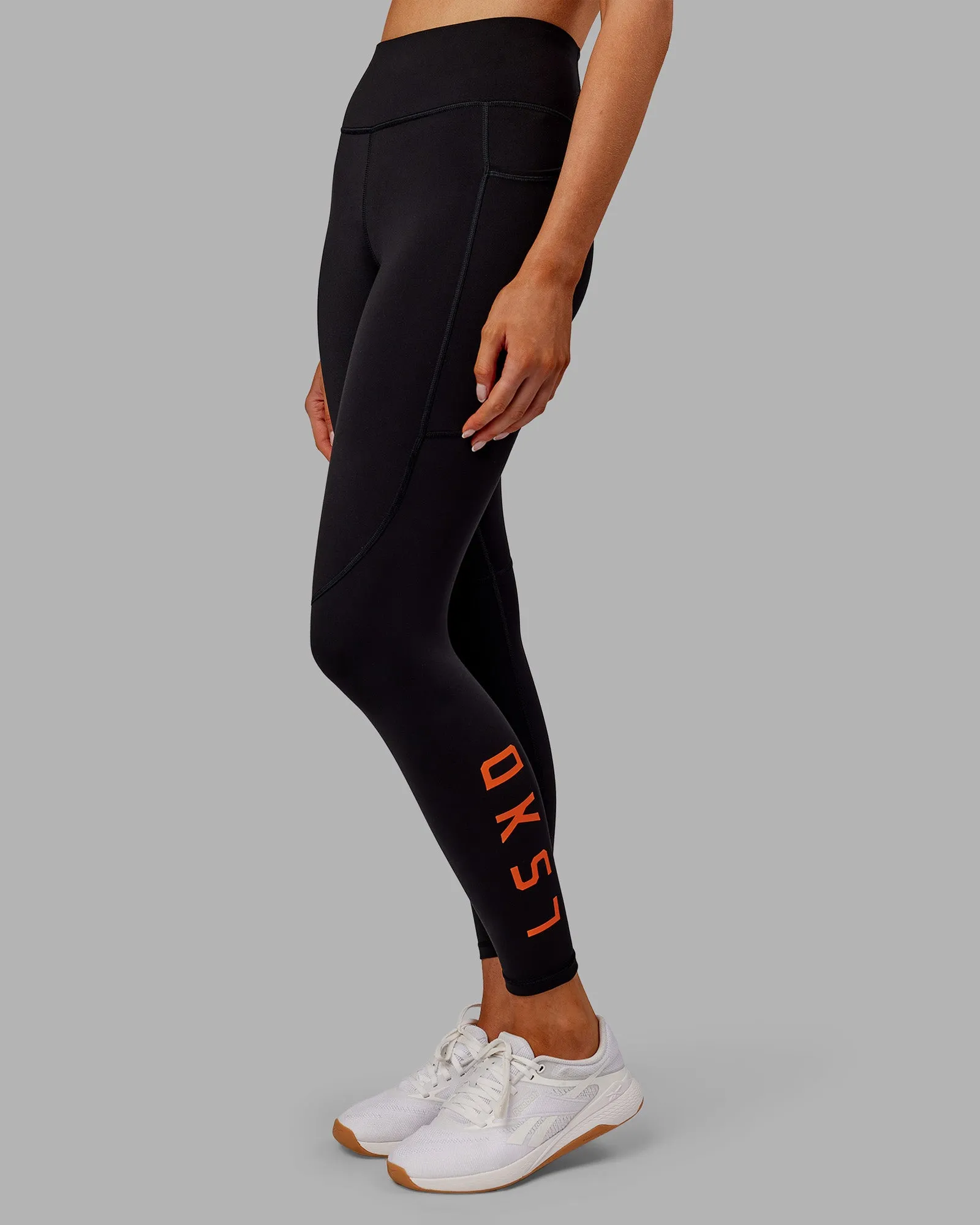 Rep Ultra High-Rise 7/8 Legging Pockets - Black-Ultra Orange sold by LSKD product image thumbnail 2