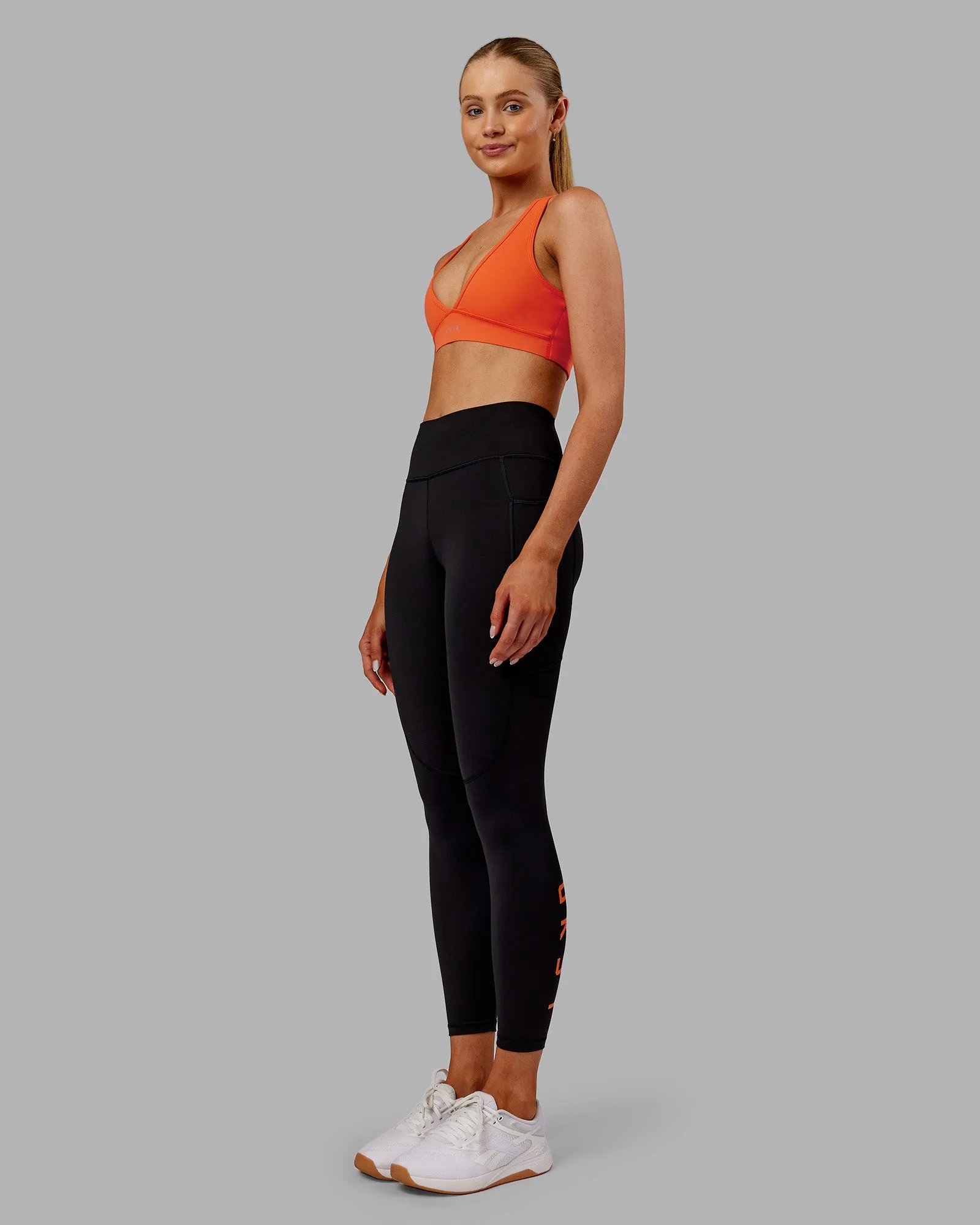 Rep Ultra High-Rise 7/8 Legging Pockets - Black-Ultra Orange sold by LSKD product image thumbnail 3