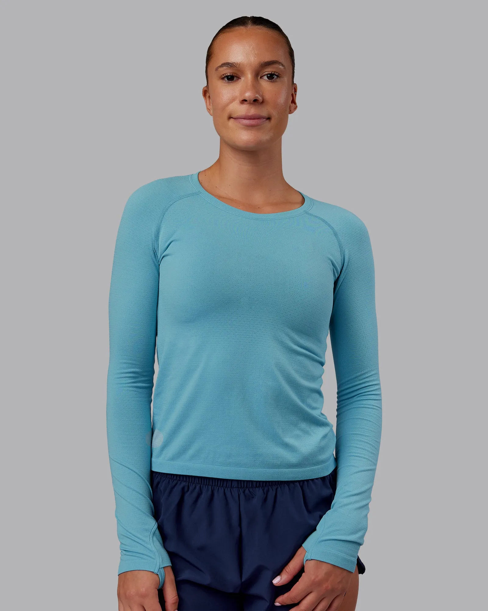 AeroFLX+ Seamless Long Sleeve Tee - Retro Blue/Retro Blue sold by LSKD product image thumbnail 2