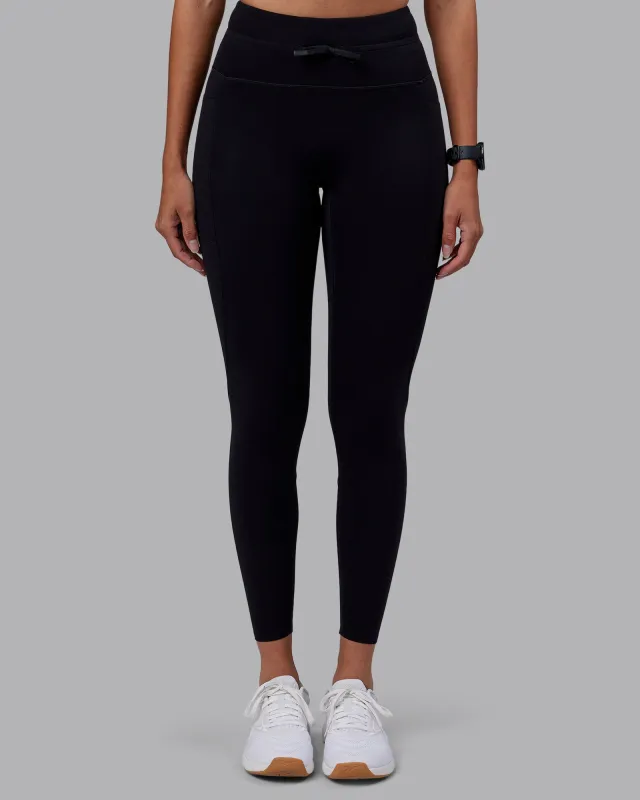 Effortless Drawstring Ultra High-Rise Full Length Legging Pockets - Black sold by LSKD
