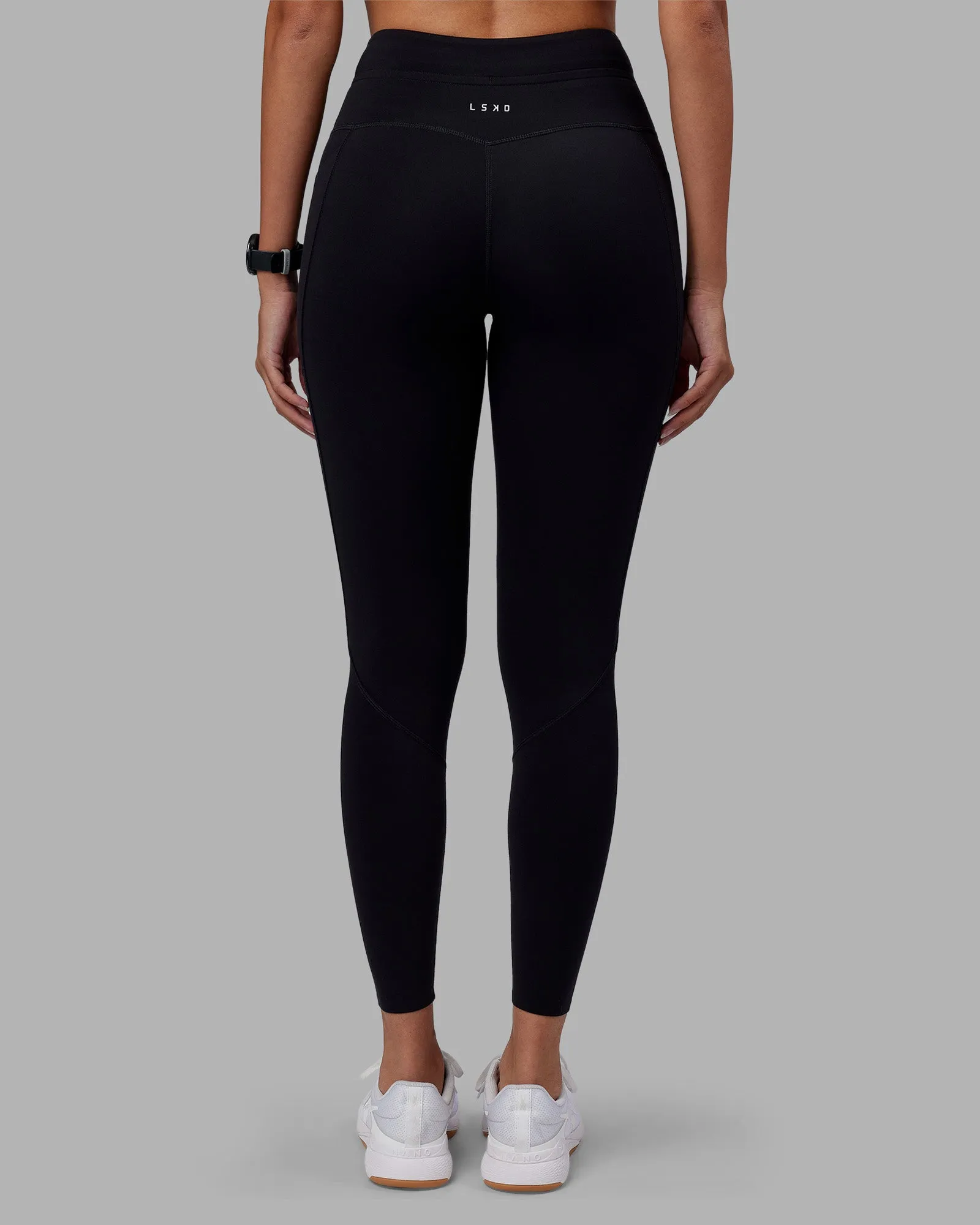 Effortless Drawstring Ultra High-Rise Full Length Legging Pockets - Black sold by LSKD product image thumbnail 3