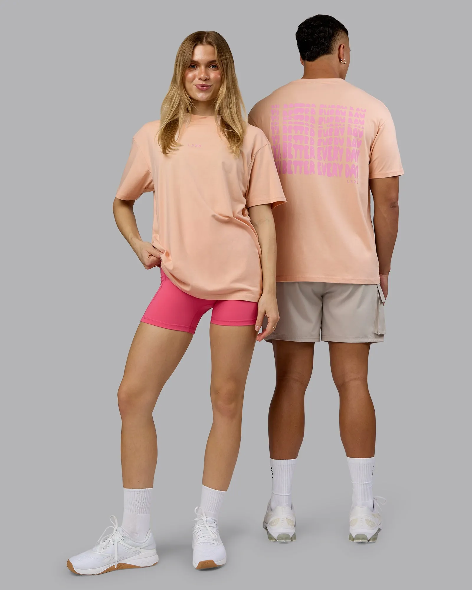 On Repeat FLXCotton Oversized Tee - Cameo Rose-Candy Pink sold by LSKD