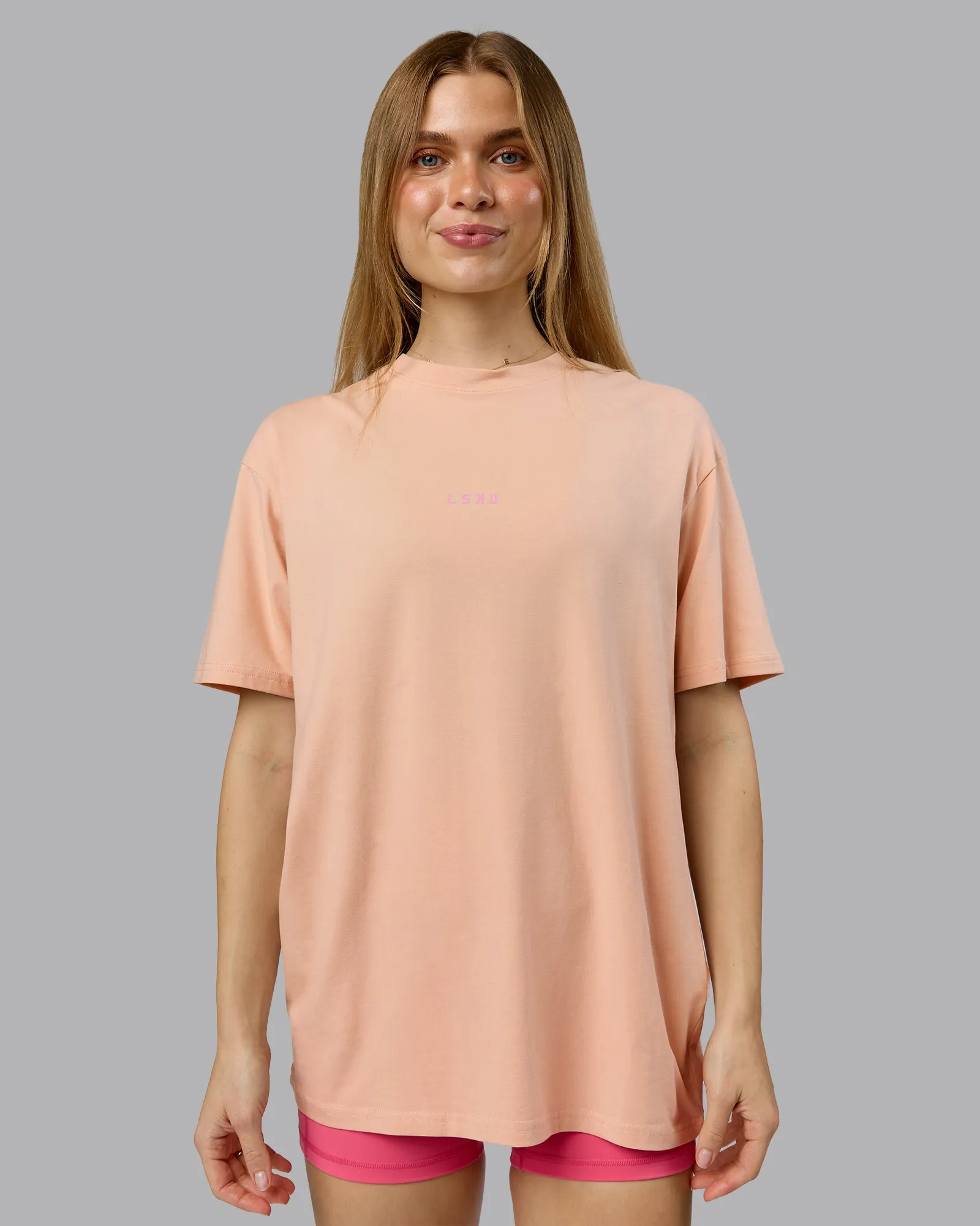 On Repeat FLXCotton Oversized Tee - Cameo Rose-Candy Pink sold by LSKD product image thumbnail 4