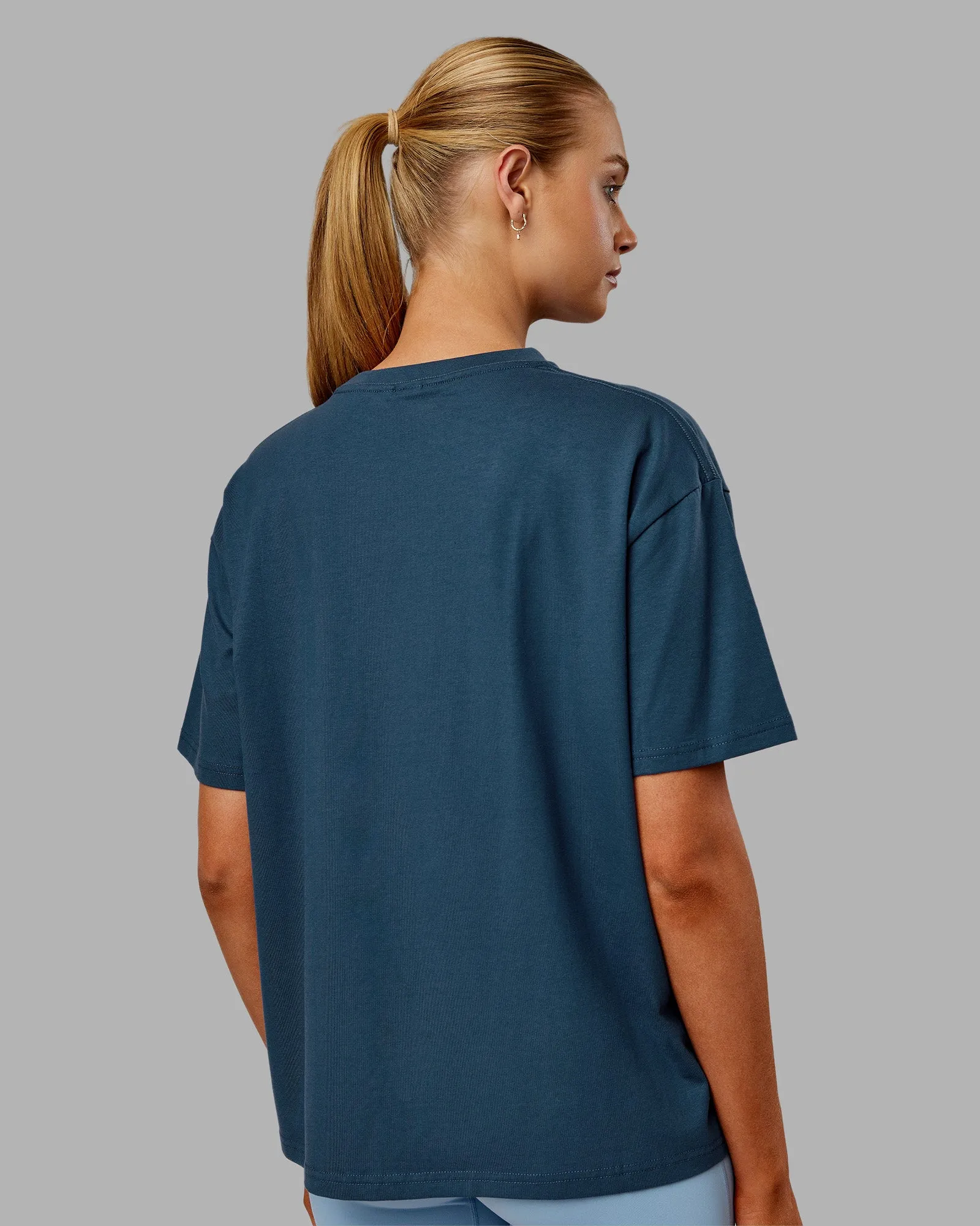 Go-To FLXCotton Oversized Tee - Indigo-White sold by LSKD product image thumbnail 3