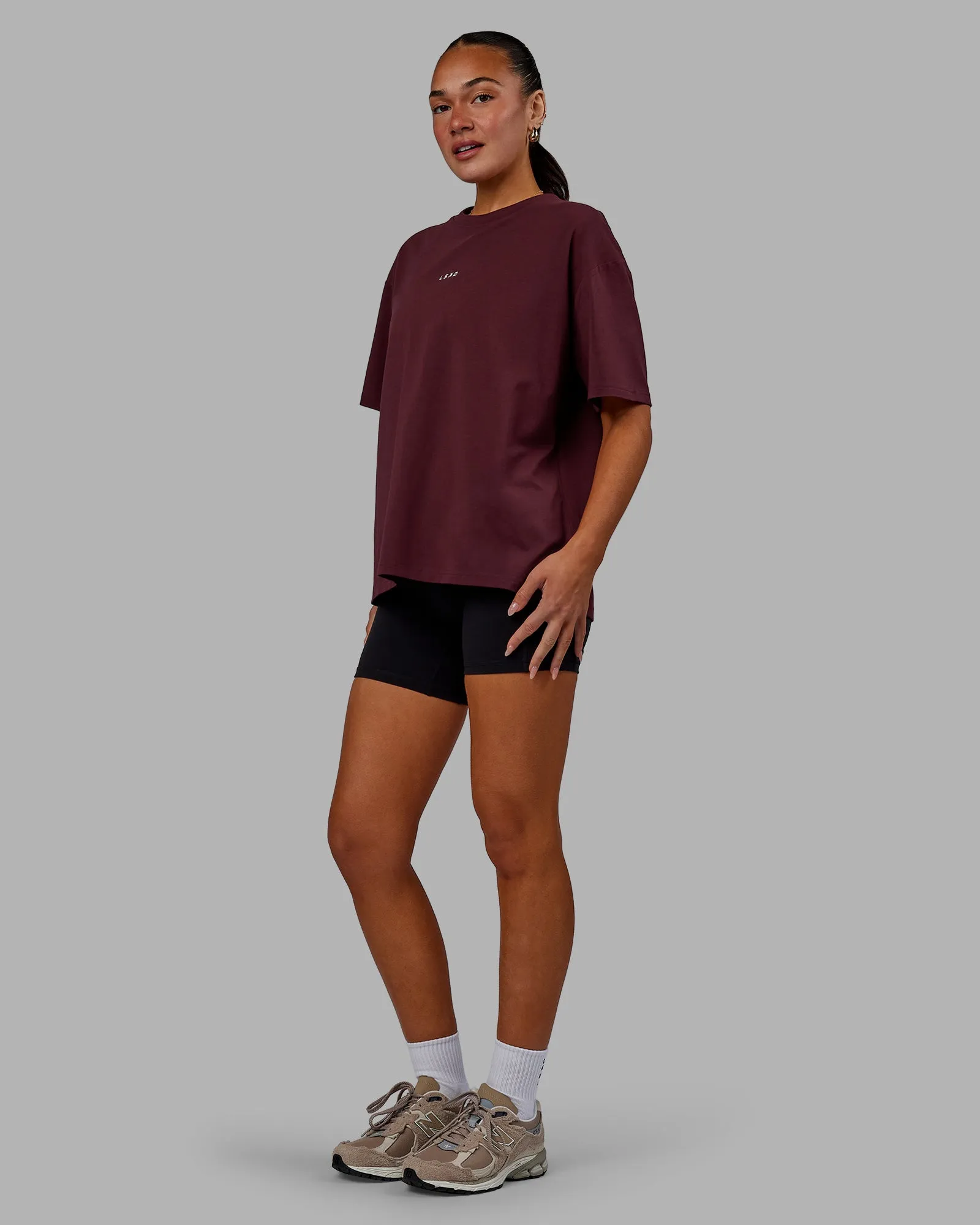 Go-To FLXCotton Oversized Tee - Cherry Lacquer-White sold by LSKD product image thumbnail 2