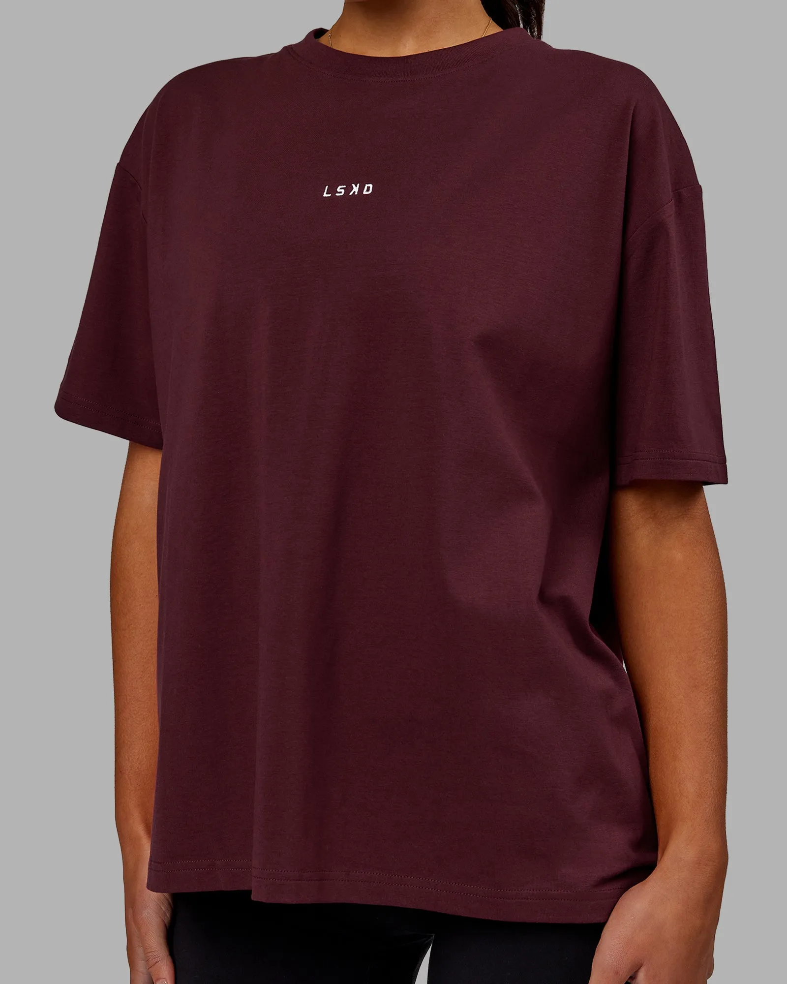 Go-To FLXCotton Oversized Tee - Cherry Lacquer-White sold by LSKD product image thumbnail 3