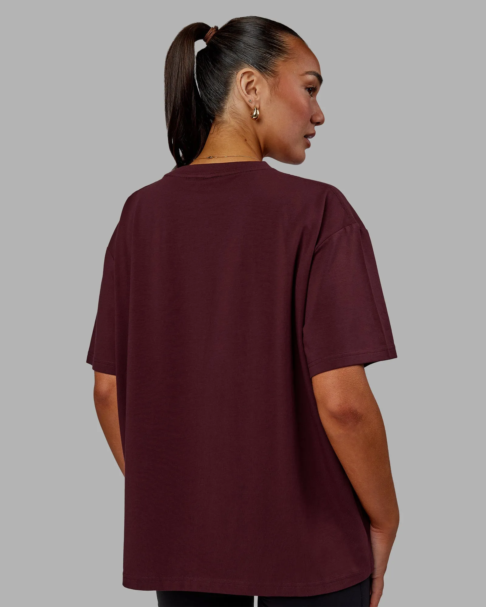 Go-To FLXCotton Oversized Tee - Cherry Lacquer-White sold by LSKD product image thumbnail 4