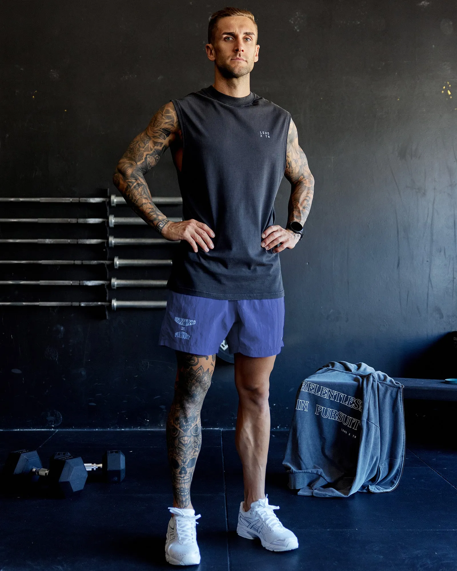 Washed Relentless Heavyweight Oversized Tank - Black-Grey sold by LSKD product image thumbnail 3