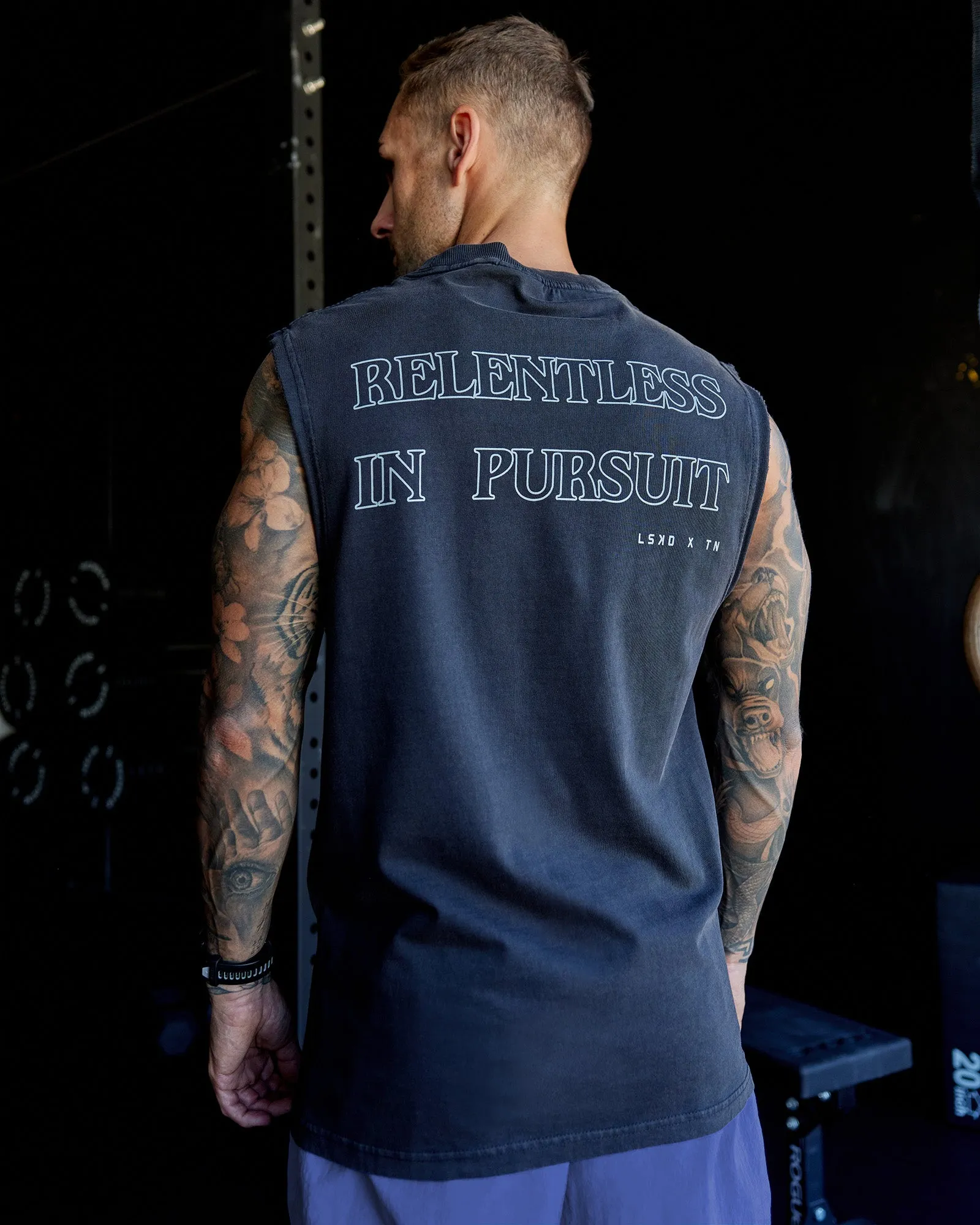 Washed Relentless Heavyweight Oversized Tank - Black-Grey sold by LSKD product image thumbnail 2