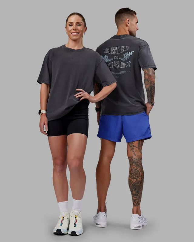 Relentless Washed FLXCotton Oversized Tee - Black-Ultimate Grey sold by LSKD