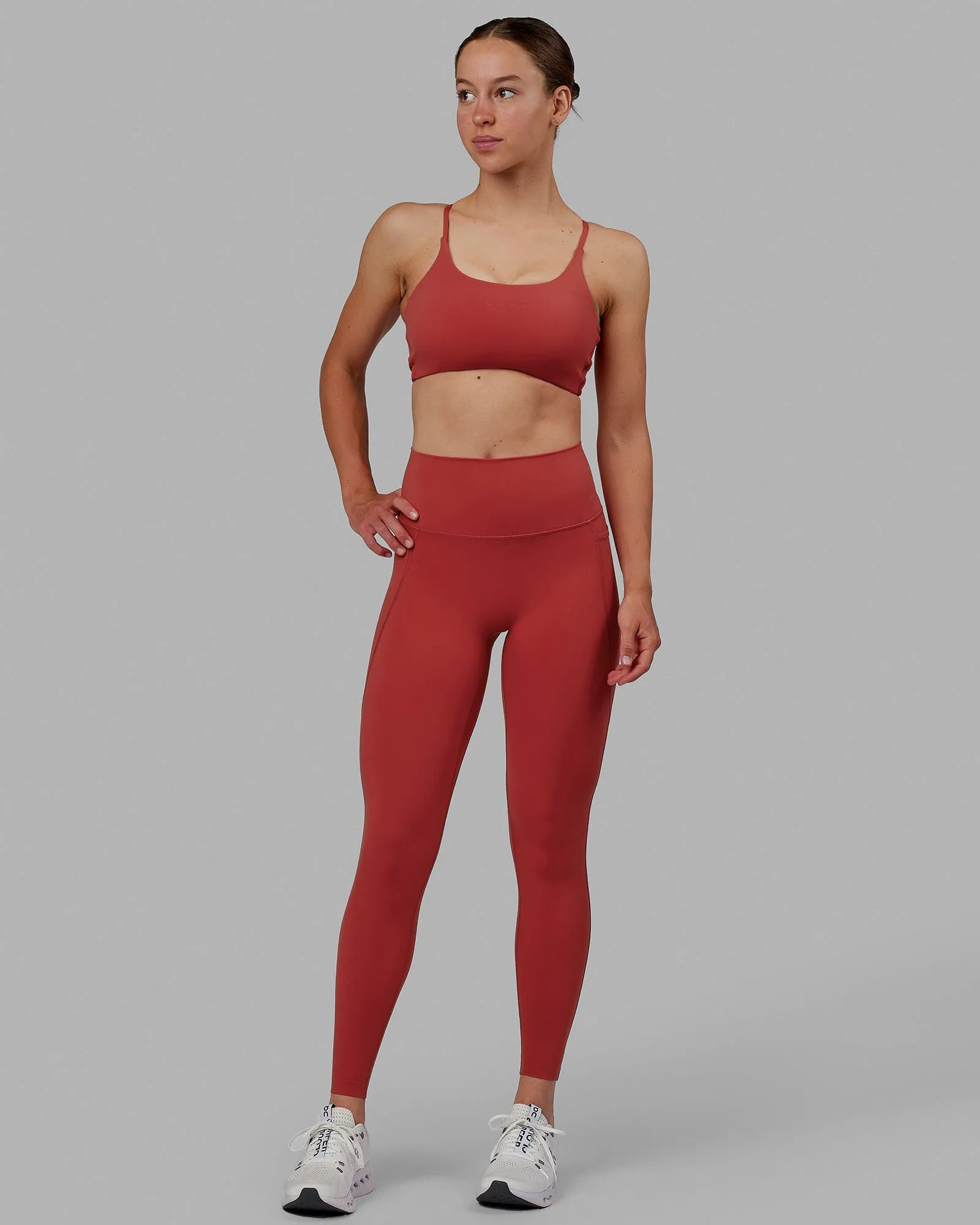 Elixir Full Length Tights With Pockets - Cardinal sold by LSKD