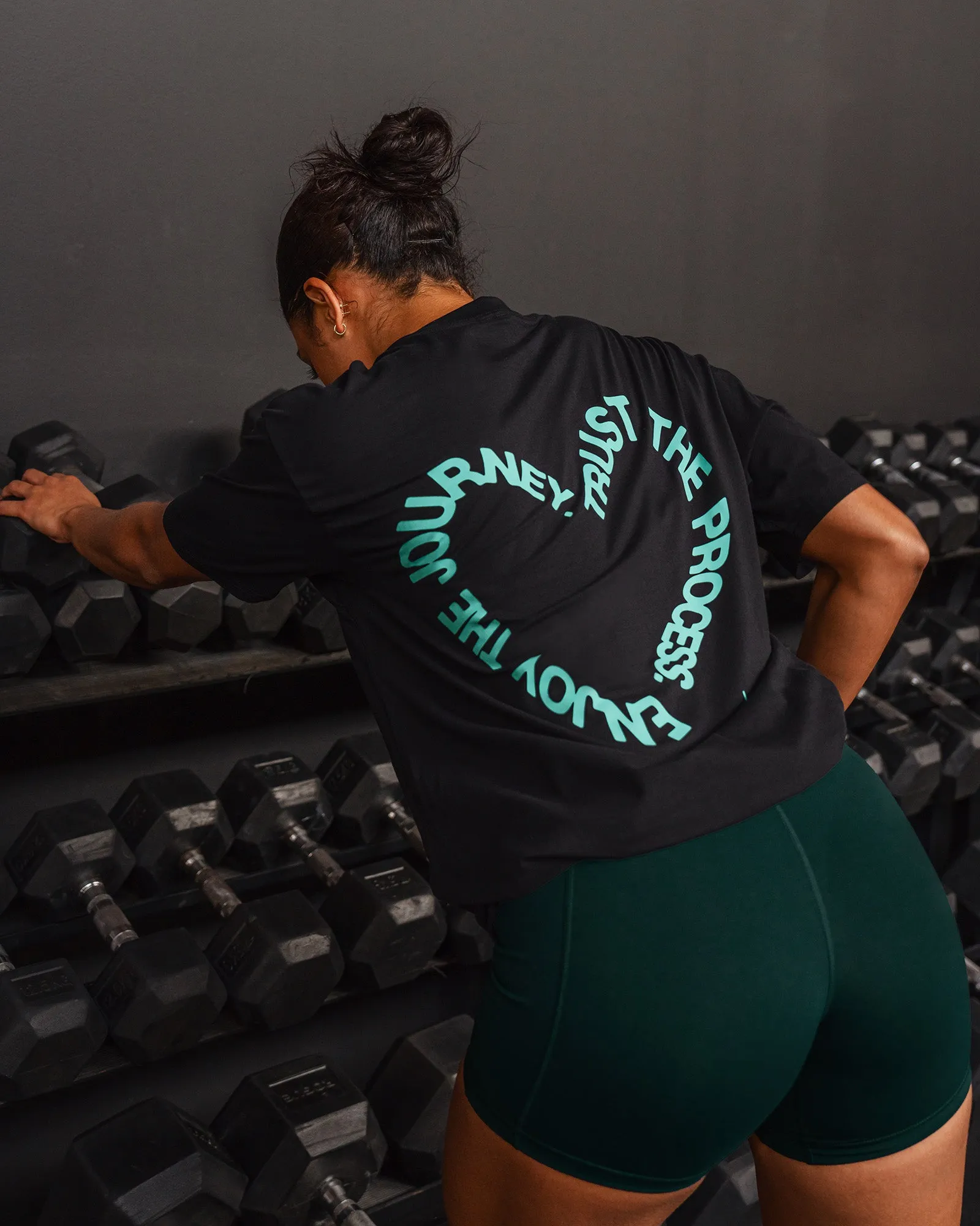 Love The Process FLXCotton Oversize Tee - Black-Agate Green sold by LSKD