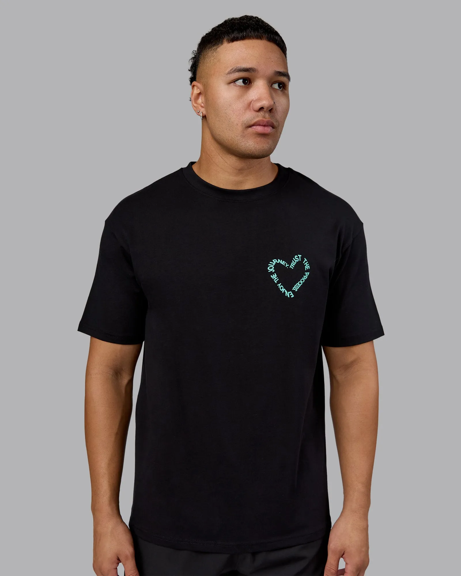 Love The Process FLXCotton Oversize Tee - Black-Agate Green sold by LSKD product image thumbnail 3