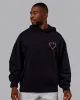 Unisex Love The Process Oversize Hoodie - Black-Ultra Orange sold by LSKD