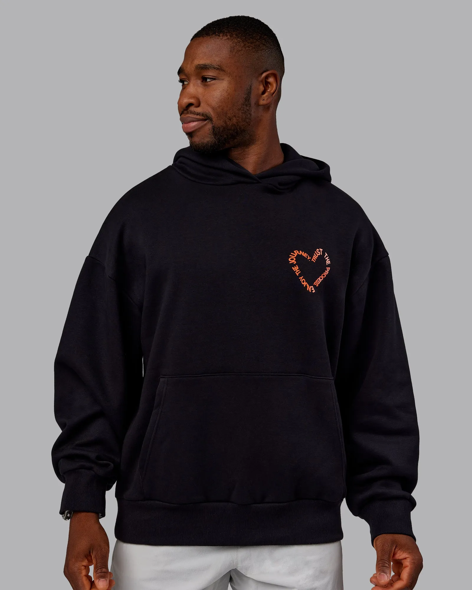 Unisex Love The Process Oversize Hoodie - Black-Ultra Orange sold by LSKD product image thumbnail 4
