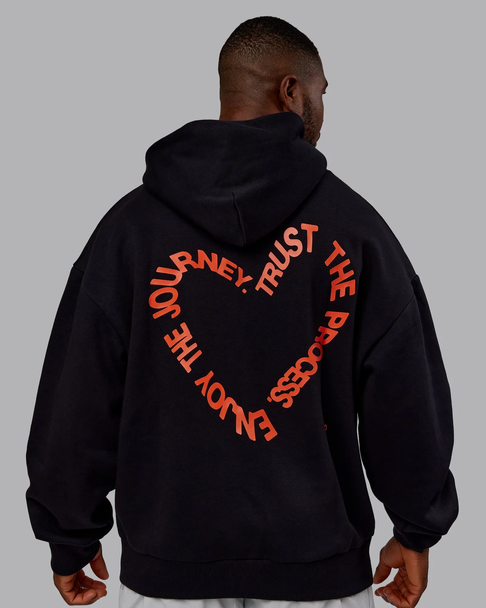 Unisex Love The Process Oversize Hoodie - Black-Ultra Orange sold by LSKD product image thumbnail 2