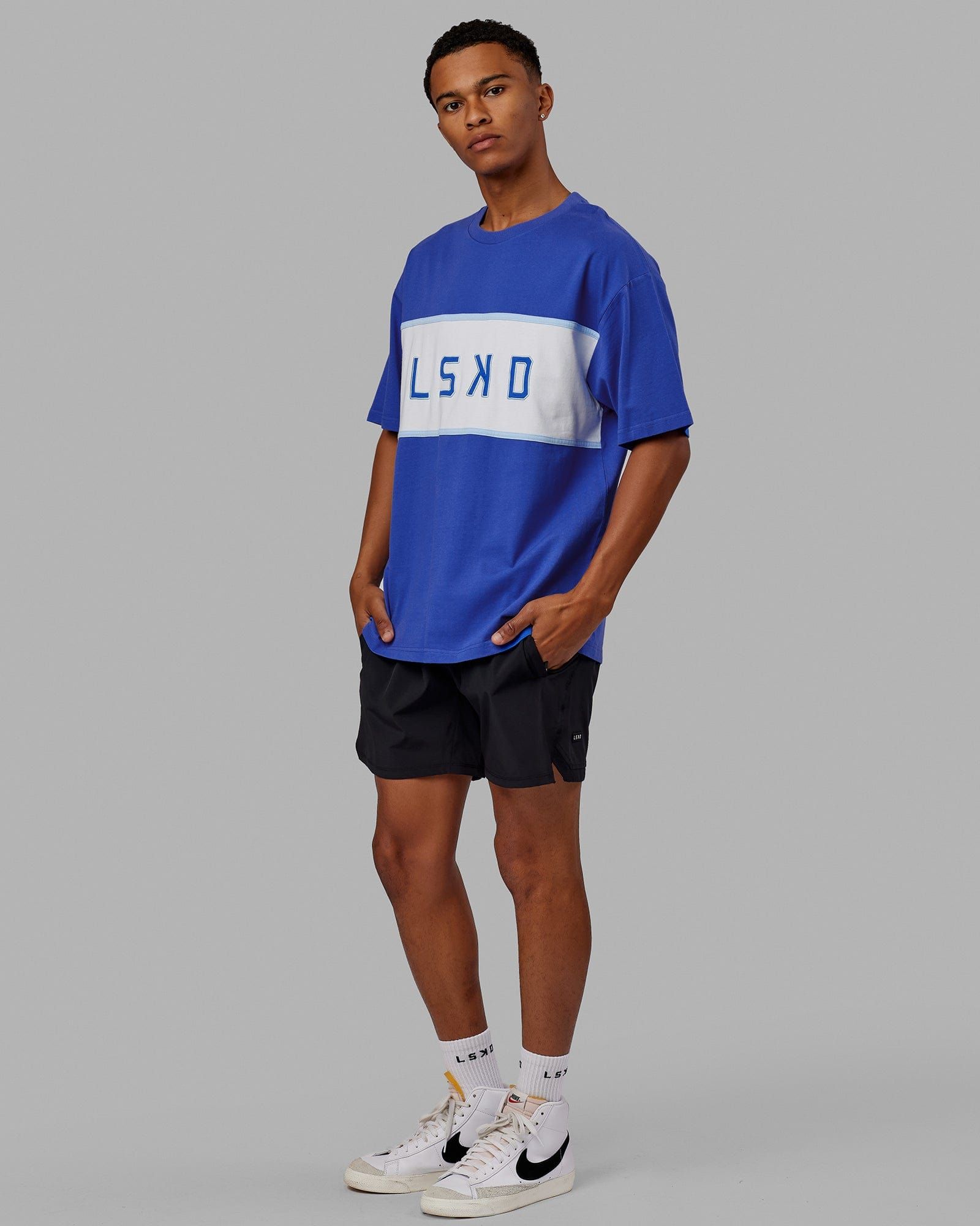Unisex Aligned Heavyweight Tee Oversize - Power Cobalt sold by LSKD product image thumbnail 3