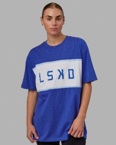 Unisex Aligned Heavyweight Tee Oversize - Power Cobalt sold by LSKD