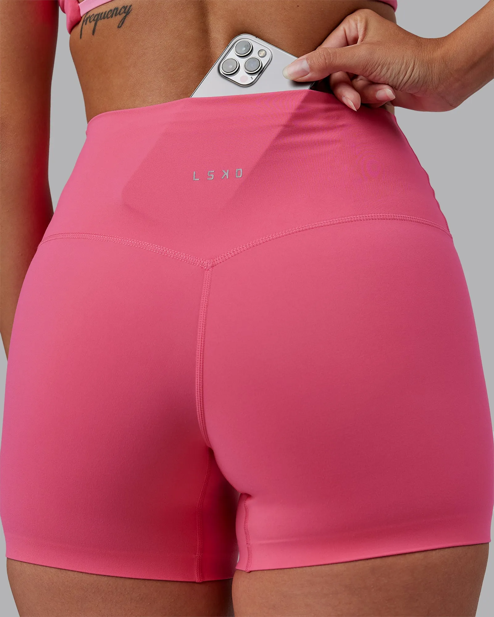 Elixir High-Rise 4" Short - Hot Pink sold by LSKD product image thumbnail 2