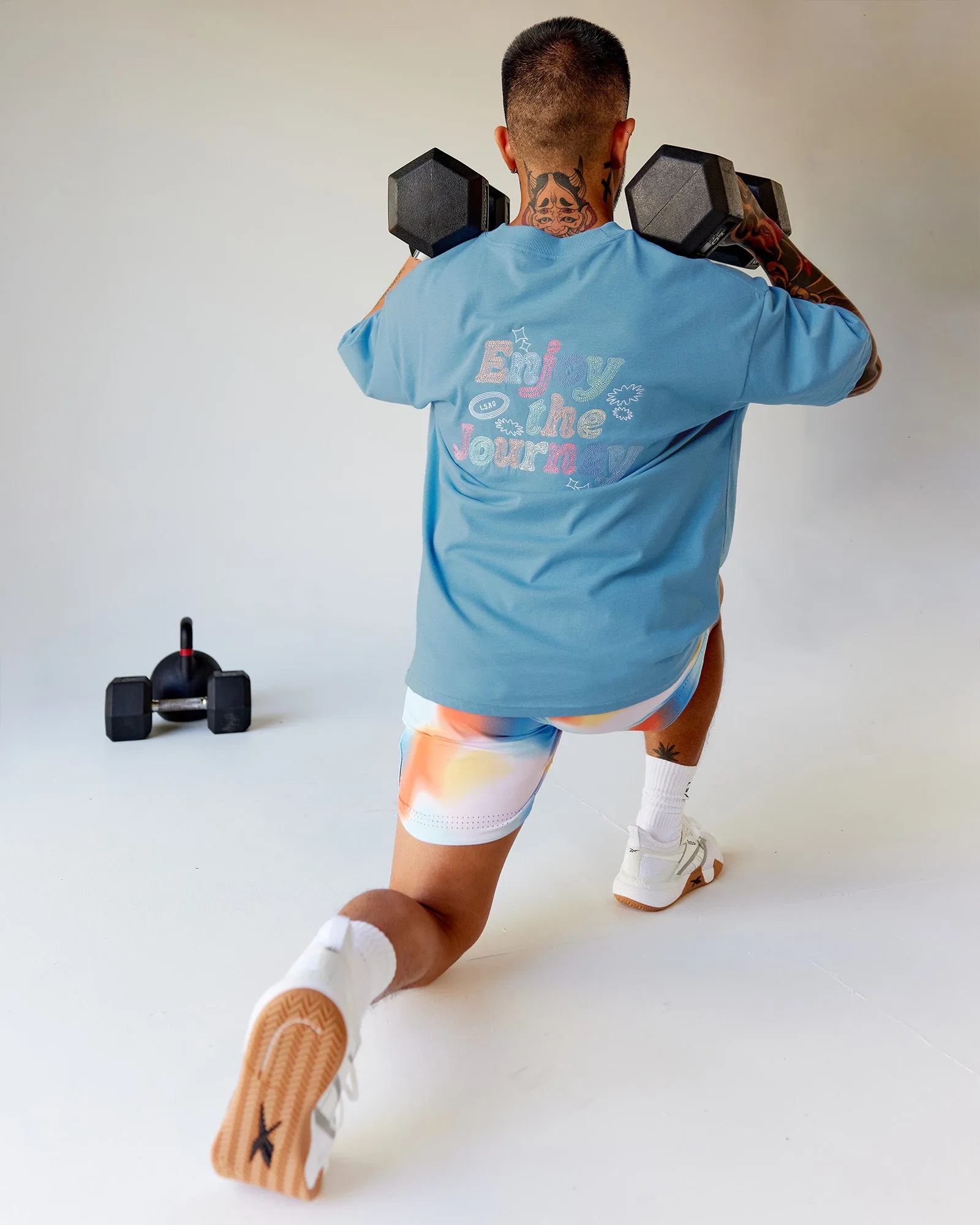 Our Journey Heavyweight Oversized Tee - Azure Blue-Rainbow sold by LSKD product image thumbnail 2