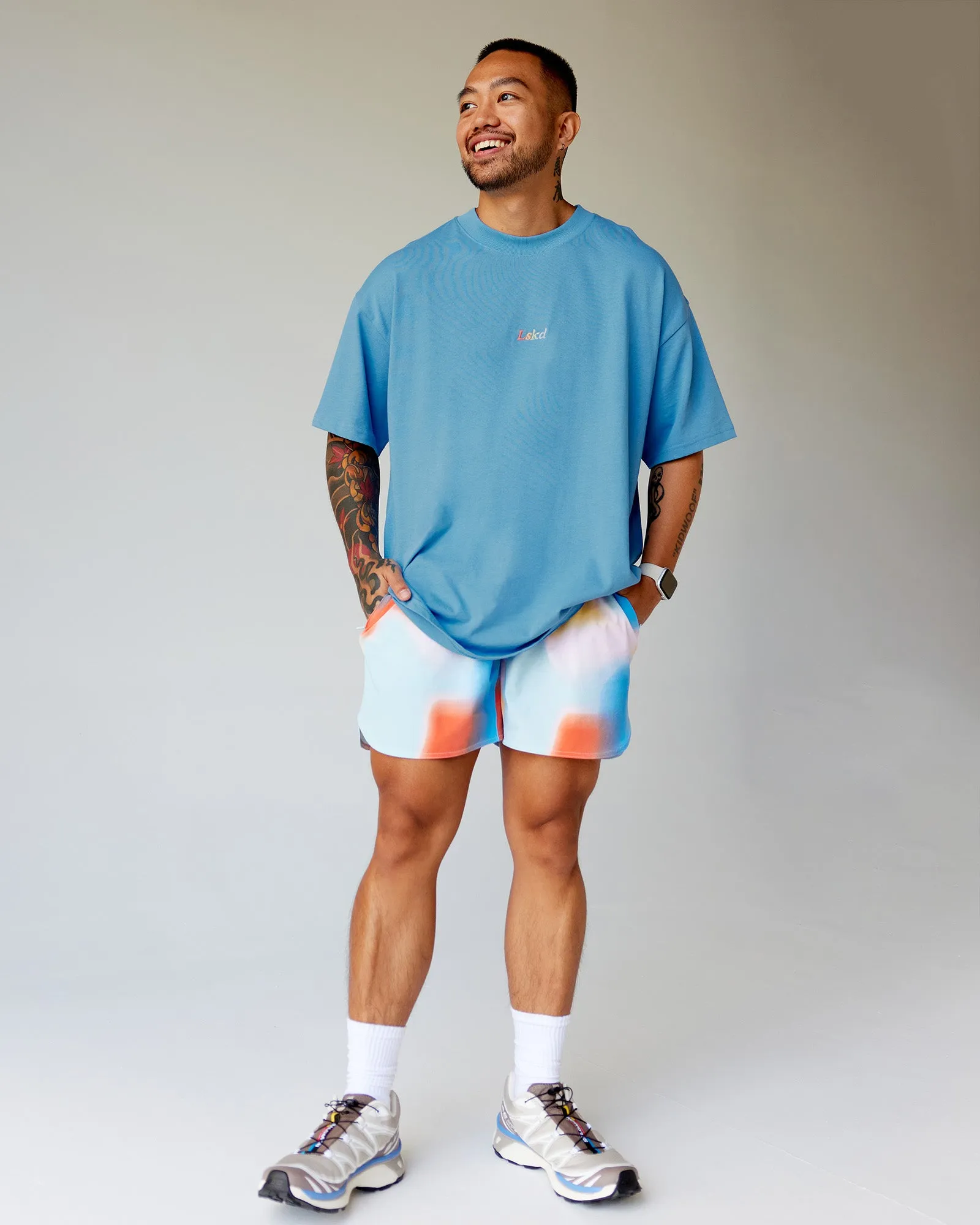 Our Journey Heavyweight Oversized Tee - Azure Blue-Rainbow sold by LSKD product image thumbnail 3