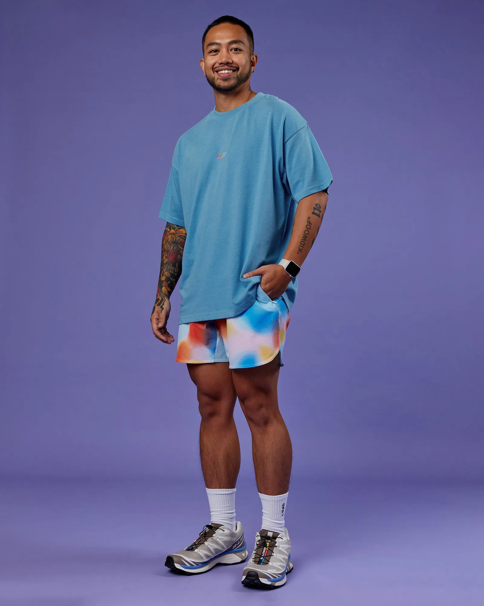 Our Journey Heavyweight Oversized Tee - Azure Blue-Rainbow sold by LSKD product image thumbnail 5