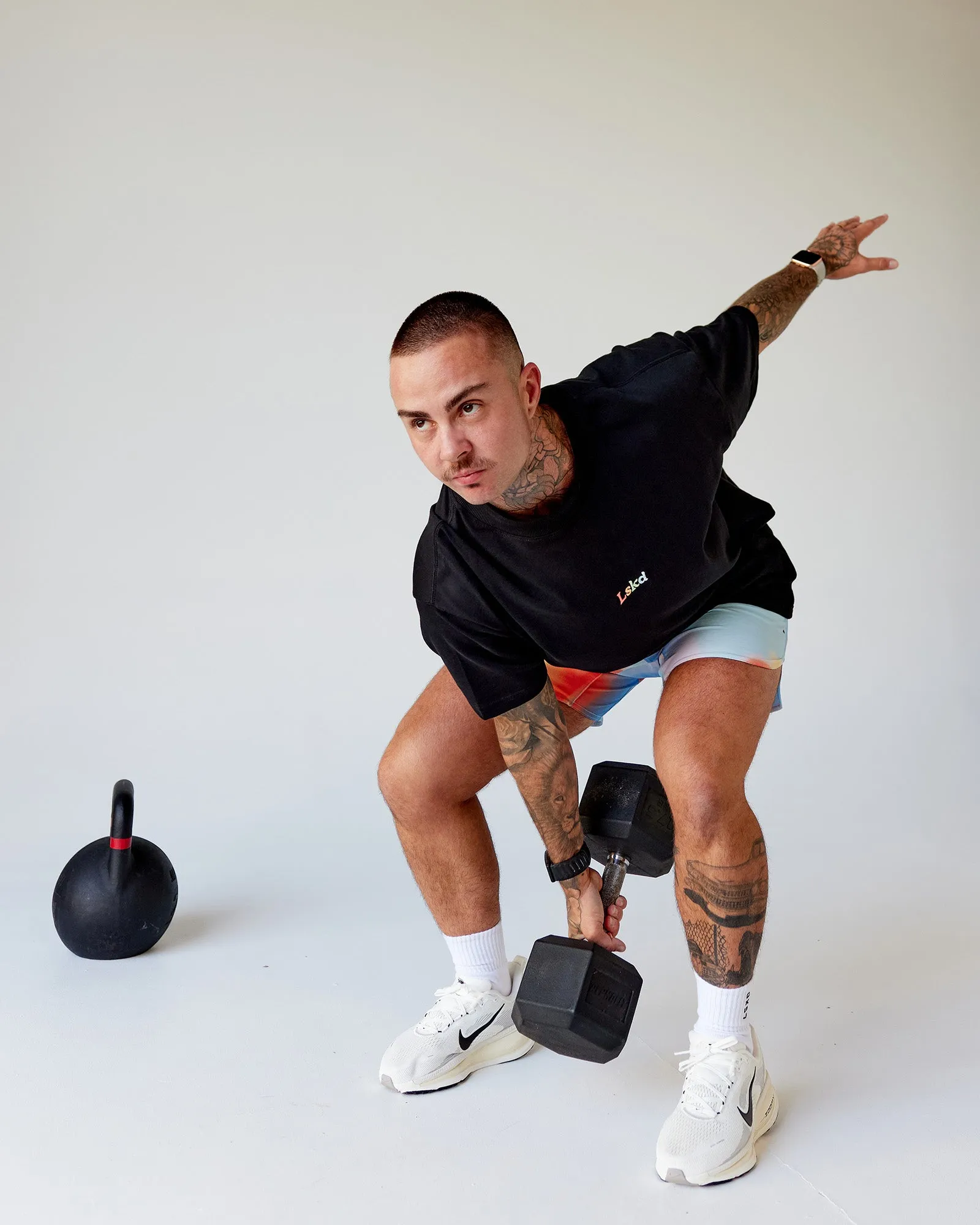 Our Journey Heavyweight Oversized Tee - Black-Rainbow sold by LSKD product image thumbnail 4