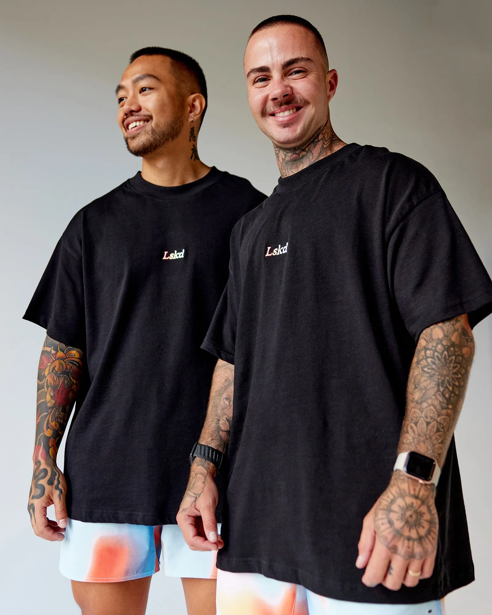 Our Journey Heavyweight Oversized Tee - Black-Rainbow sold by LSKD