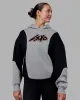 Downtown Oversized Panel Hoodie - Circular Grey - Black sold by LSKD