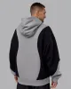 Downtown Oversized Panel Hoodie - Circular Grey - Black sold by LSKD