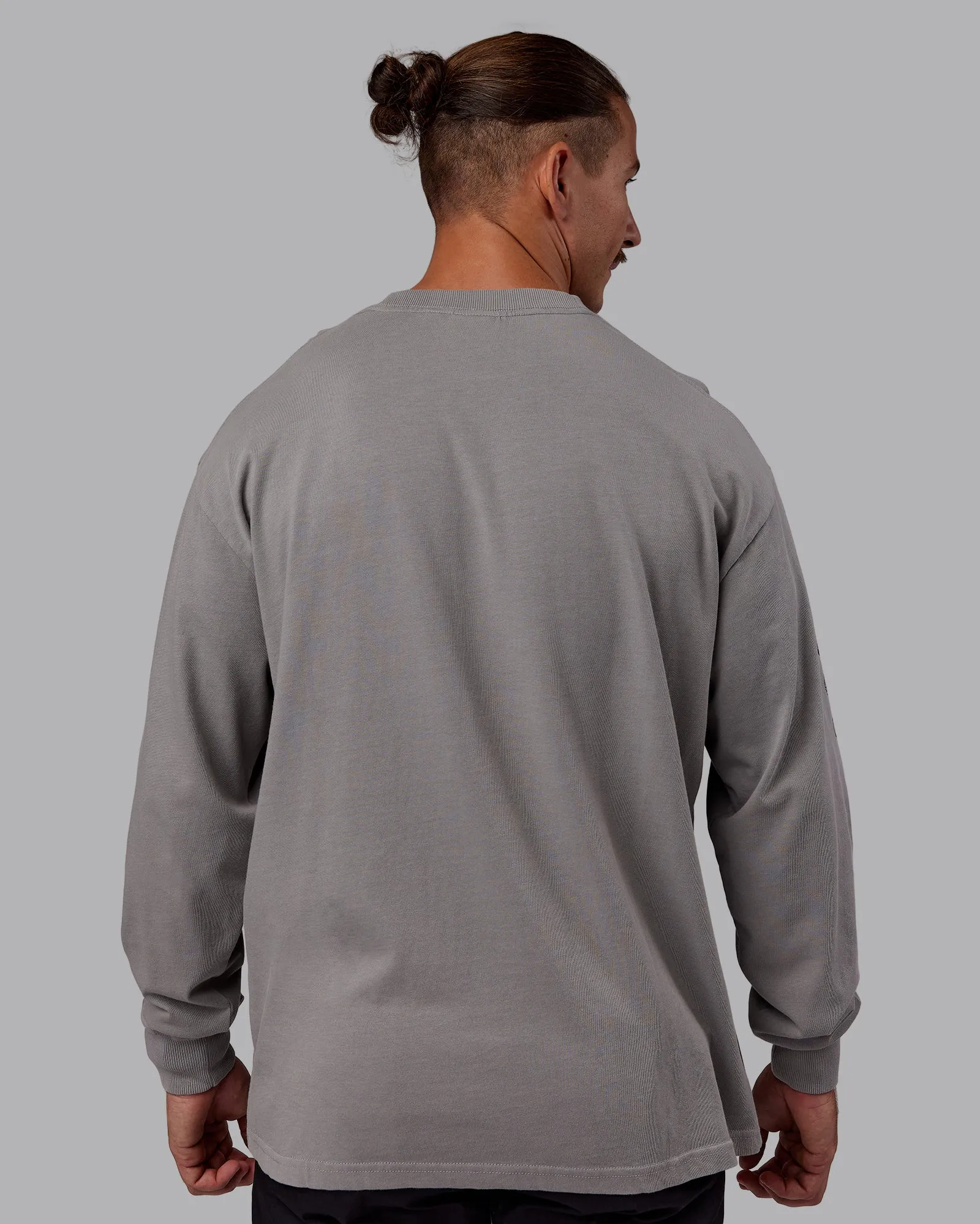 Chrome Washed Heavyweight Oversized Long Sleeve Tee - Circular Grey-Black sold by LSKD product image thumbnail 3