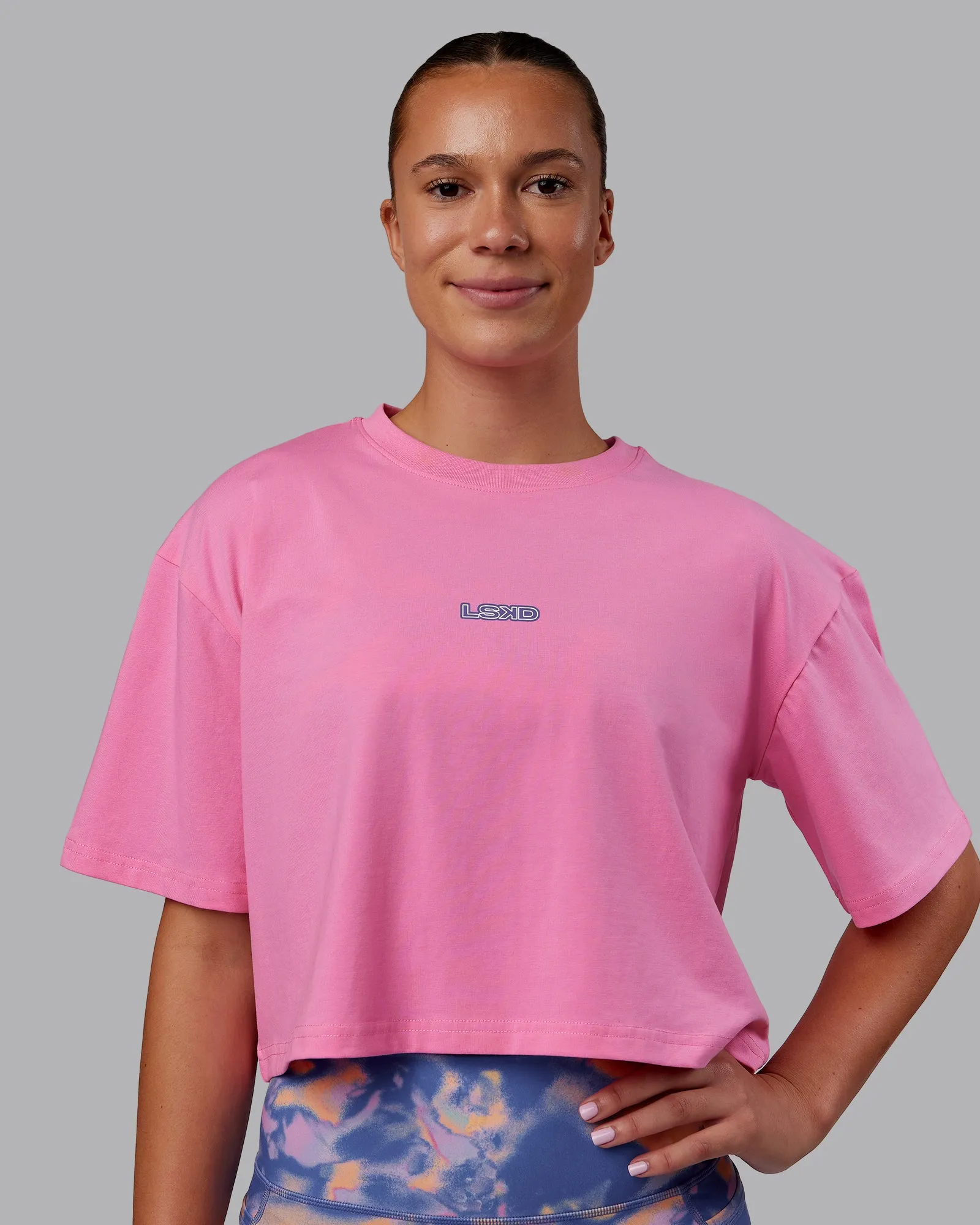 CFT BNE 25 FLXCotton Cropped Tee - Candy Pink-Purple Opulence sold by LSKD product image thumbnail 2