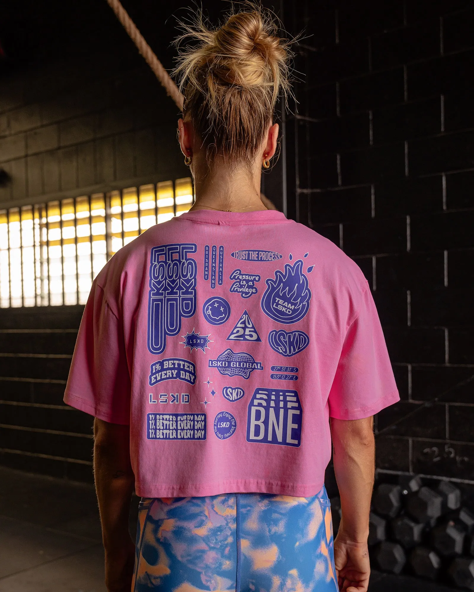 CFT BNE 25 FLXCotton Cropped Tee - Candy Pink-Purple Opulence sold by LSKD