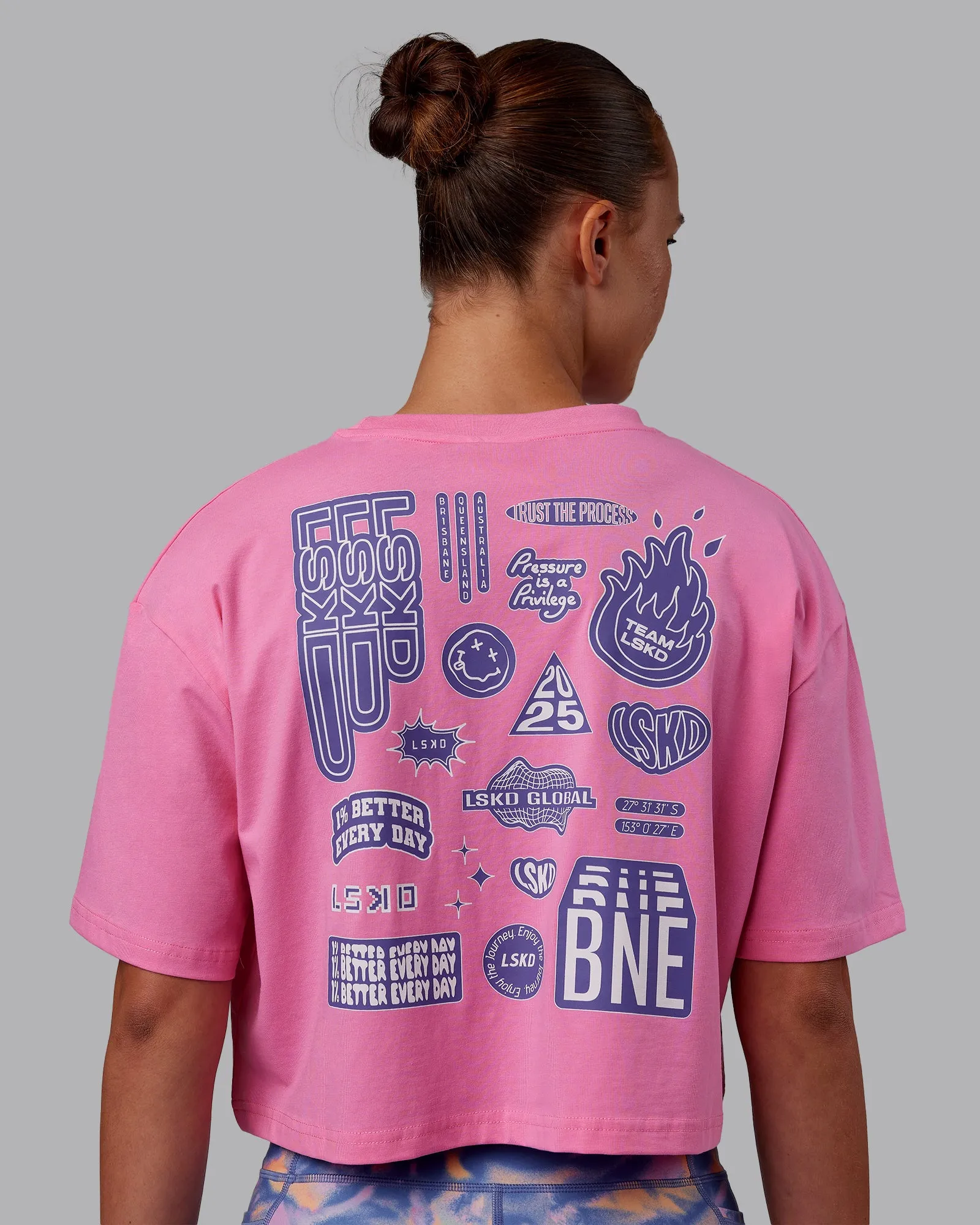 CFT BNE 25 FLXCotton Cropped Tee - Candy Pink-Purple Opulence sold by LSKD product image thumbnail 5