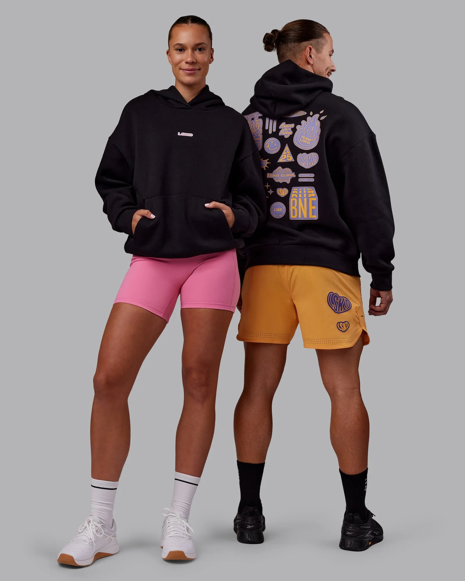 CFT BNE 25 Oversized Hoodie - Black-Warm Apricot sold by LSKD