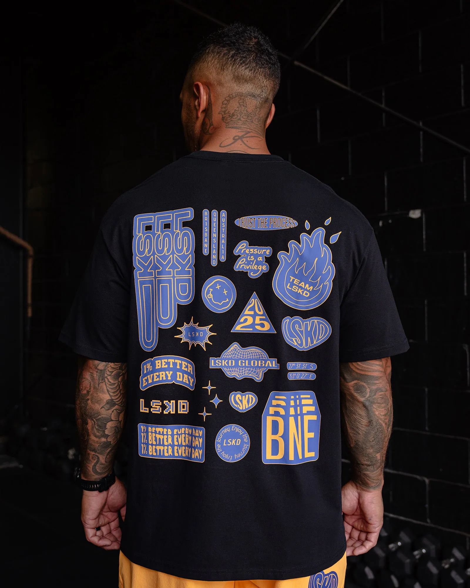 CFT BNE 25 FLXCotton Oversized Tee - Black-Warm Apricot sold by LSKD product image thumbnail 3