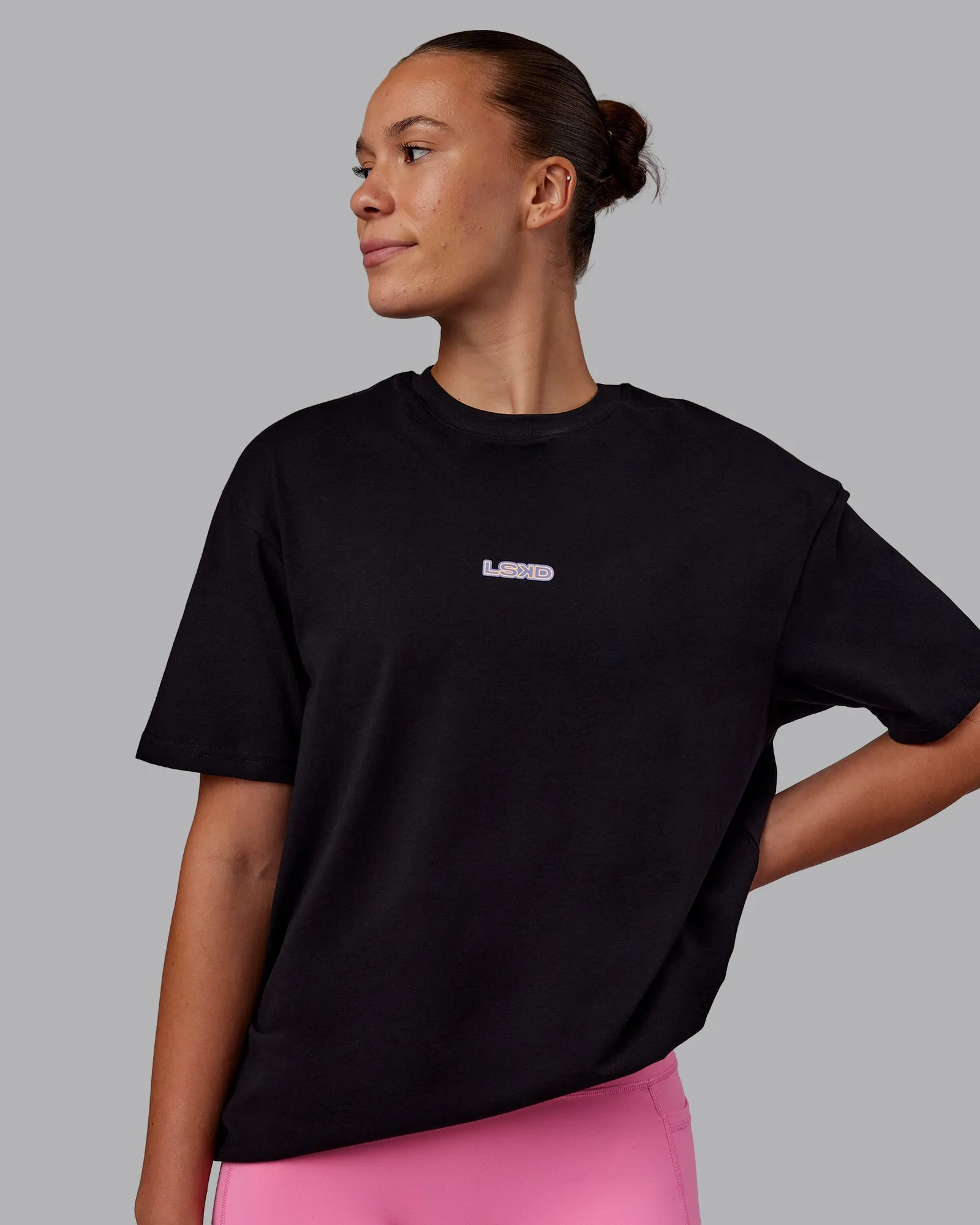 CFT BNE 25 FLXCotton Oversized Tee - Black-Warm Apricot sold by LSKD product image thumbnail 4