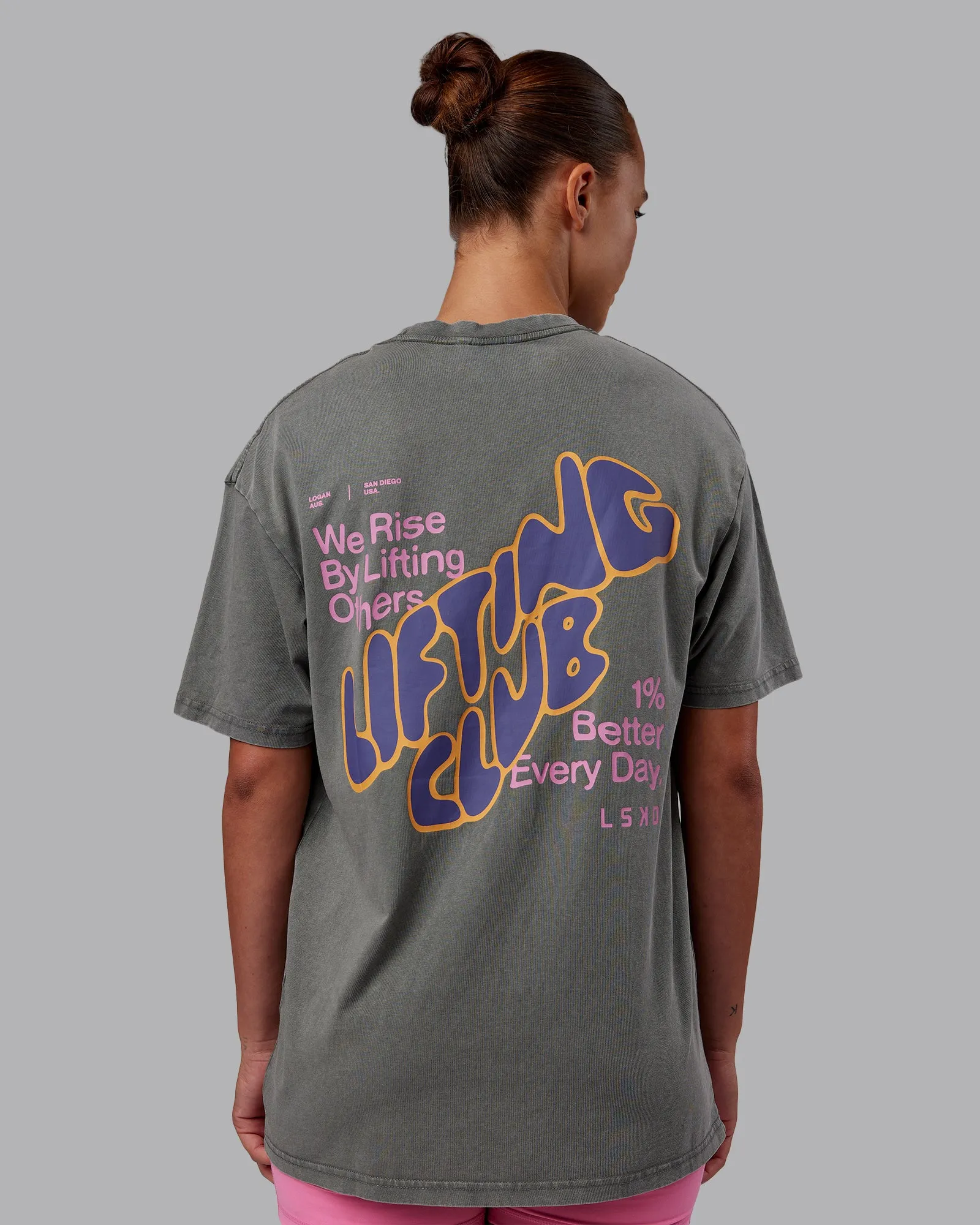 Rise & Lift Washed FLXCotton Oversized Tee - Graphite-Purple Opulence sold by LSKD product image thumbnail 2