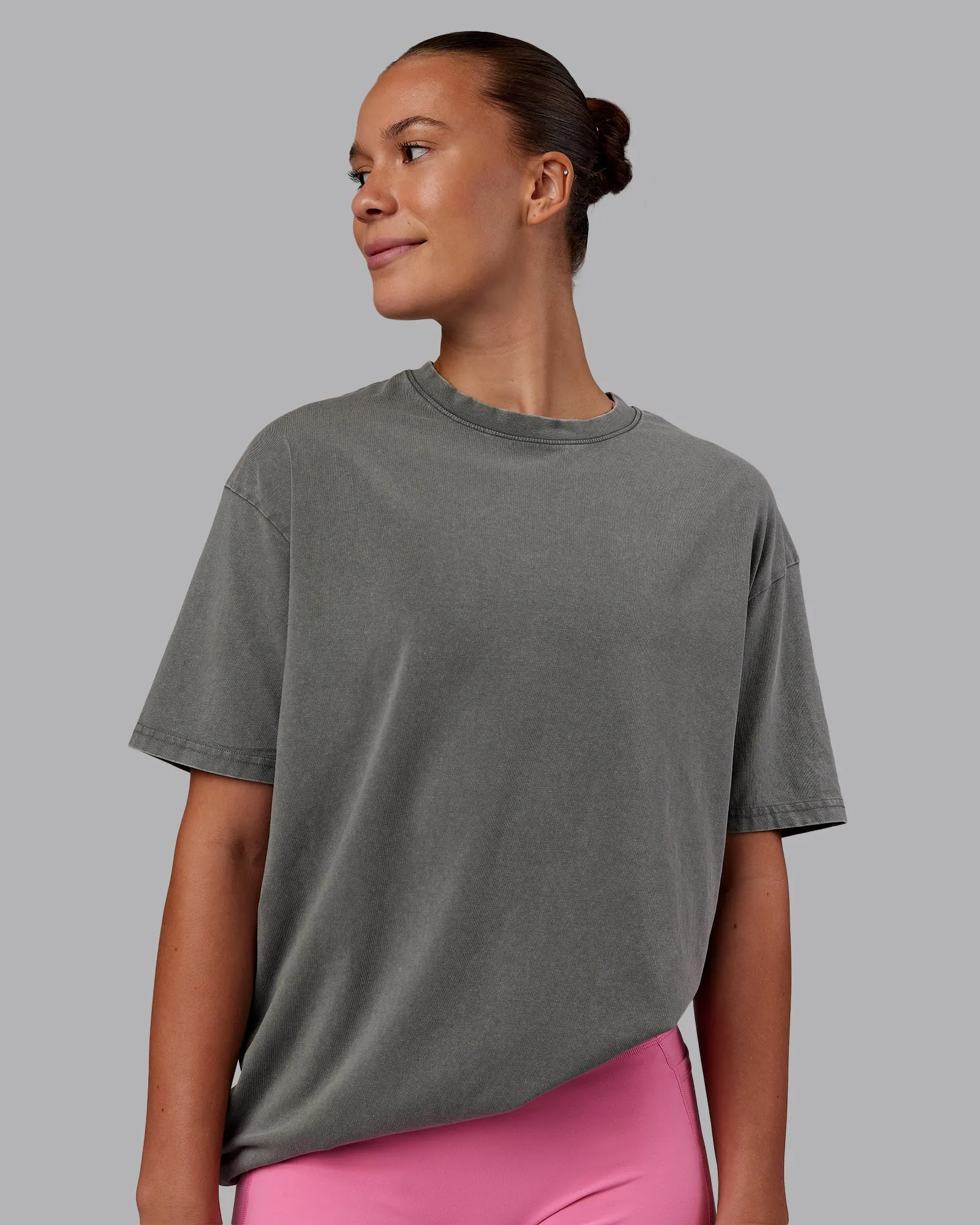 Rise & Lift Washed FLXCotton Oversized Tee - Graphite-Purple Opulence sold by LSKD product image thumbnail 3
