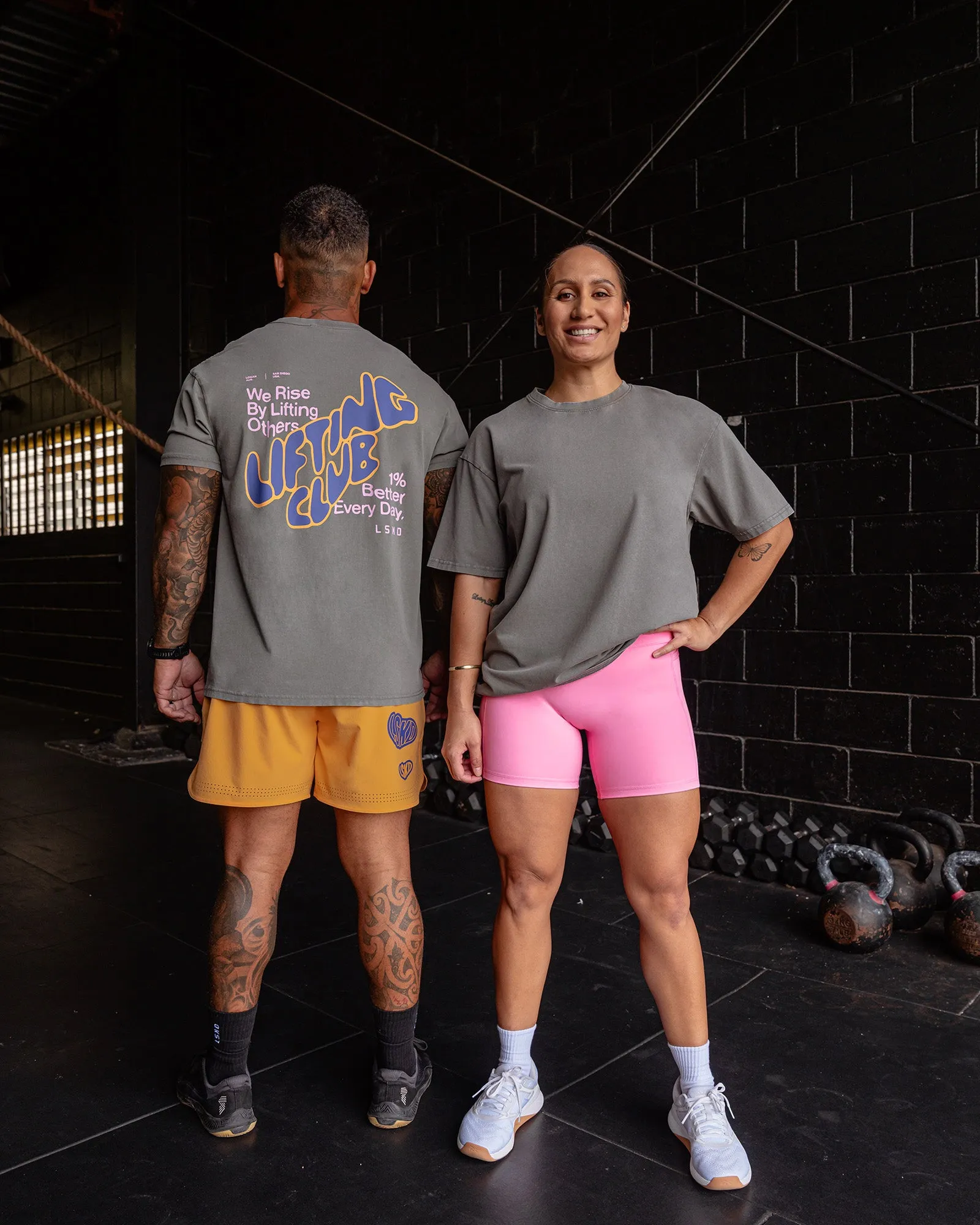 Rise & Lift Washed FLXCotton Oversized Tee - Graphite-Purple Opulence sold by LSKD