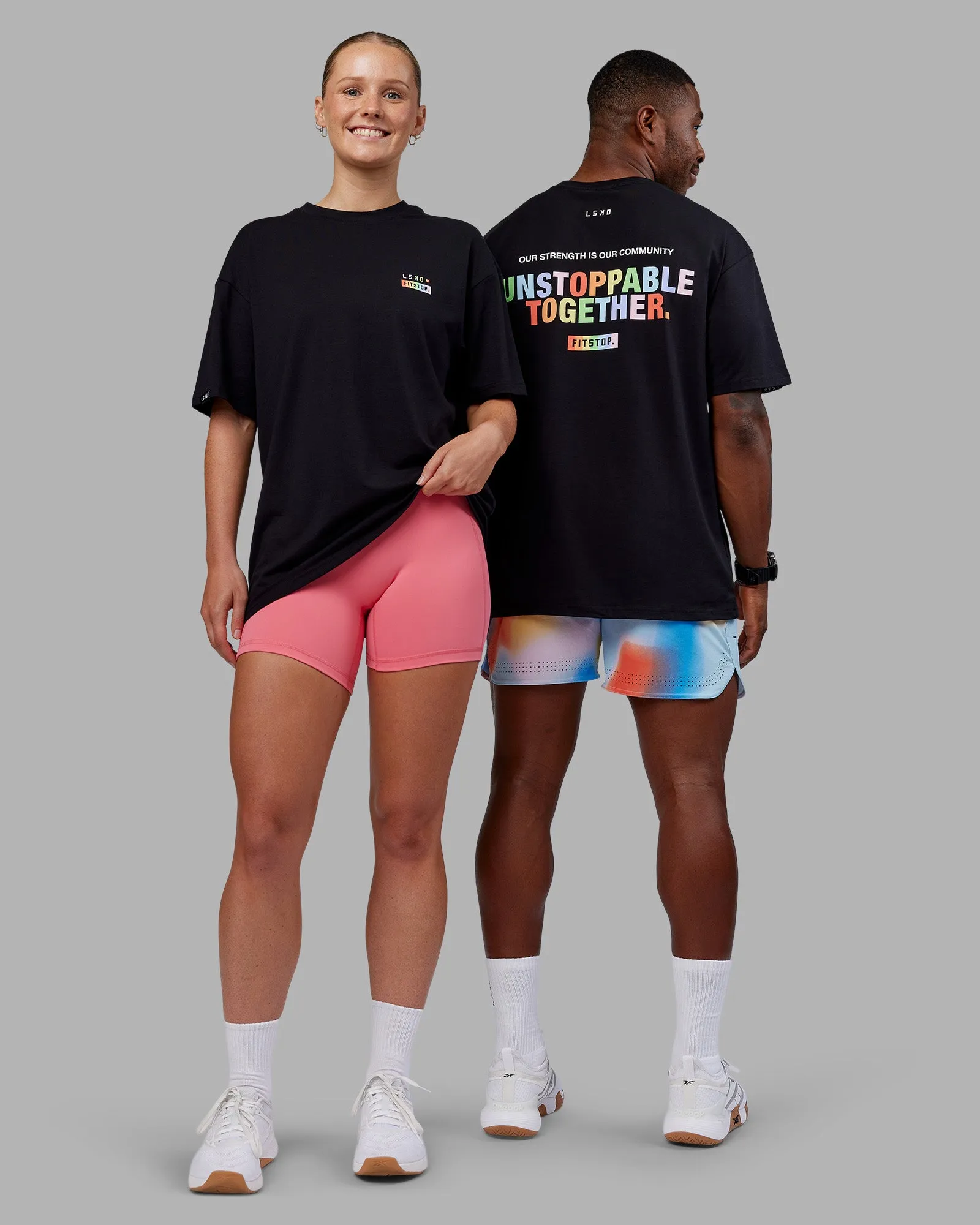 Fitstop Unstoppable Together FLXCotton Oversize Tee - Black sold by LSKD