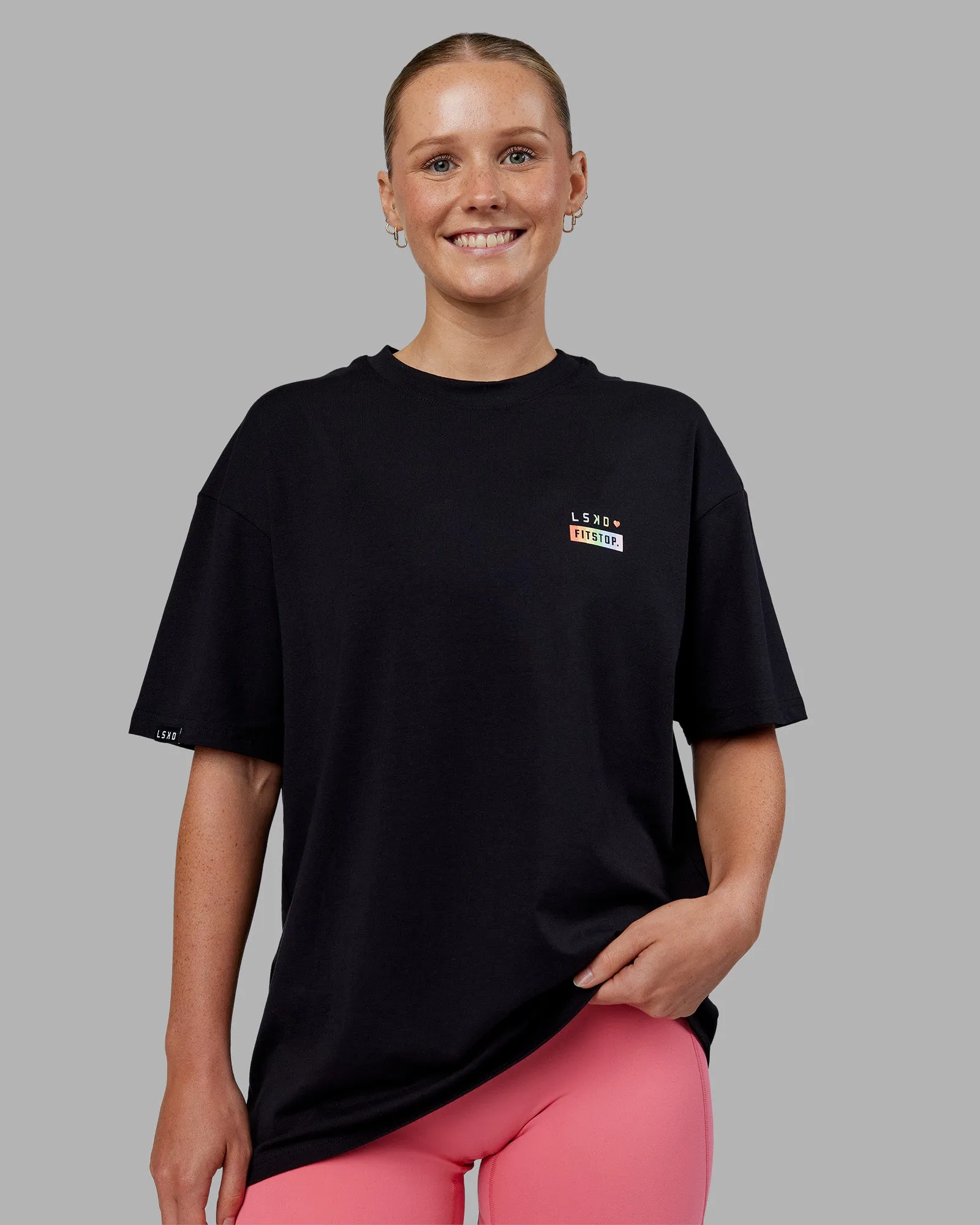 Fitstop Unstoppable Together FLXCotton Oversize Tee - Black sold by LSKD product image thumbnail 5