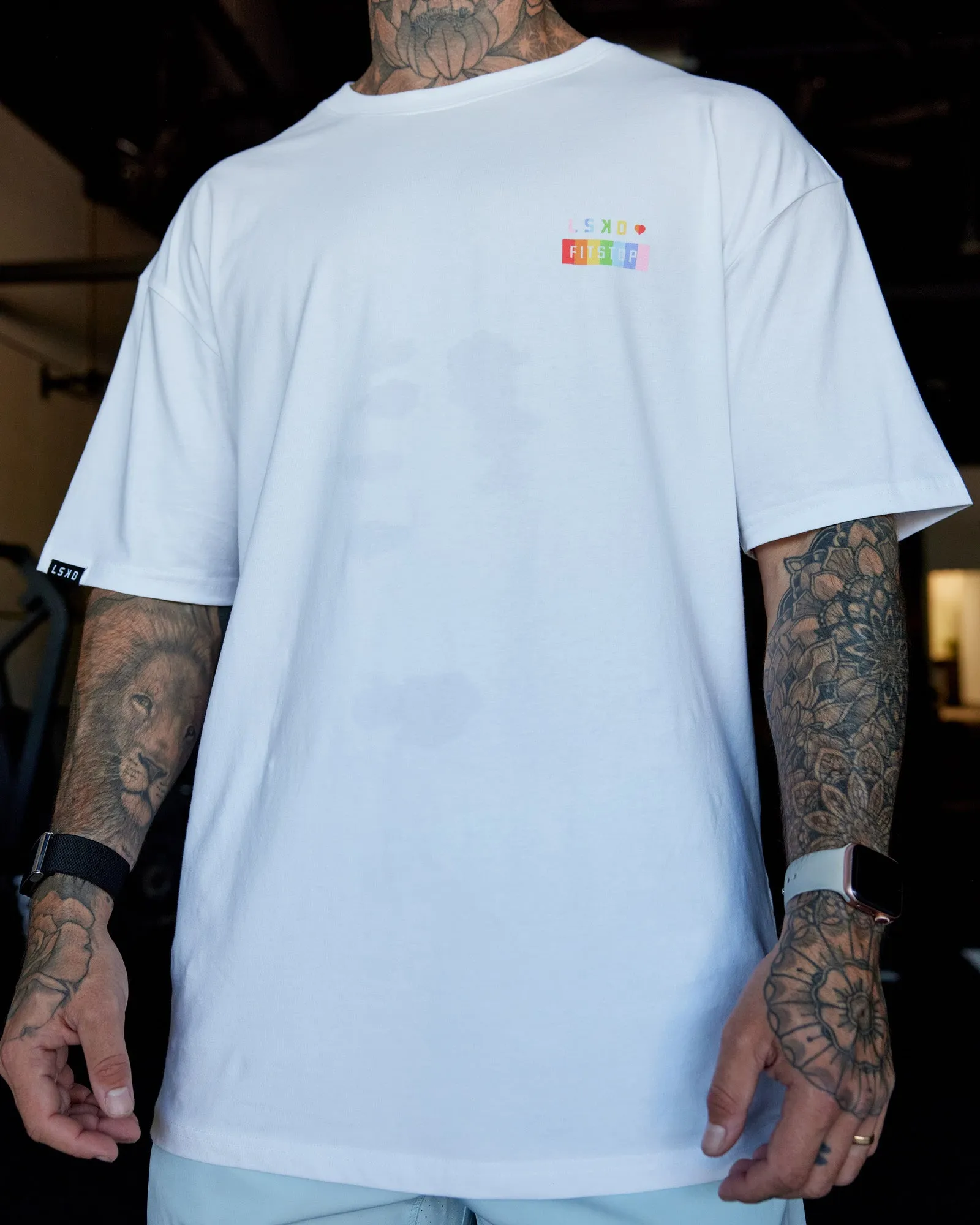 Fitstop Unstoppable Together FLXCotton Oversize Tee - White sold by LSKD product image thumbnail 4