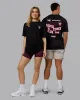 Perspective FLXCotton Oversized Tee - Black-Soft Pink sold by LSKD