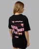Perspective FLXCotton Oversized Tee - Black-Soft Pink sold by LSKD