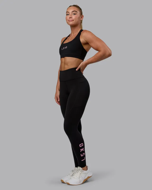 Rep Ultra High-Rise Full Length Legging Pockets - Black-Bubblegum sold by LSKD