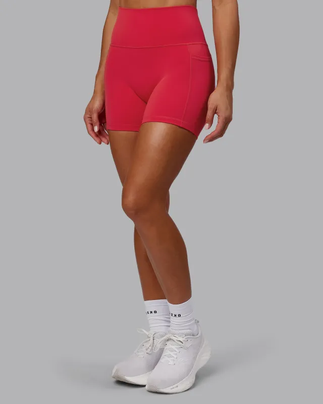 Fusion Ultra High-Rise 4" Short Pockets - Scarlet sold by LSKD