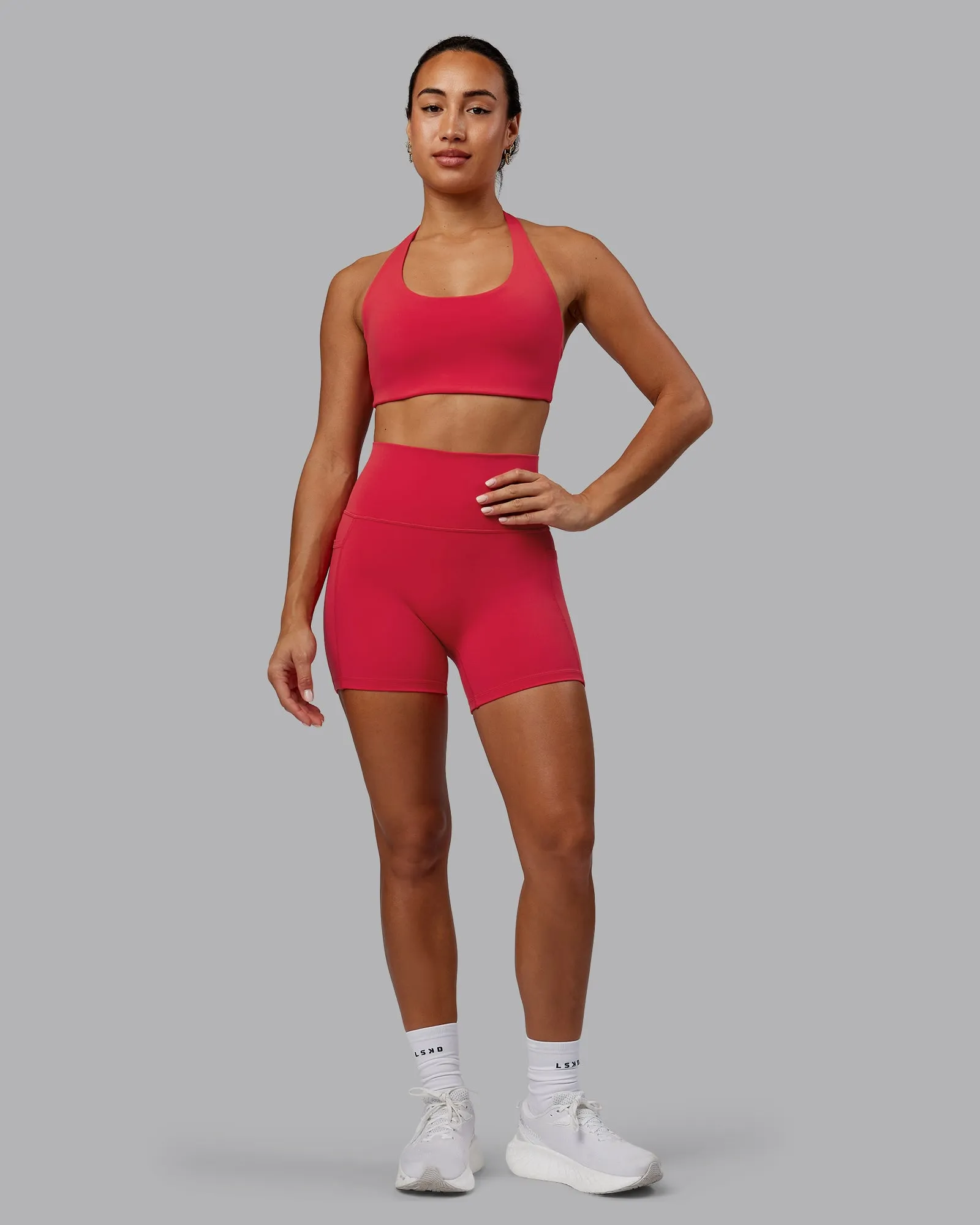 Fusion Ultra High-Rise 4" Short Pockets - Scarlet sold by LSKD product image thumbnail 5