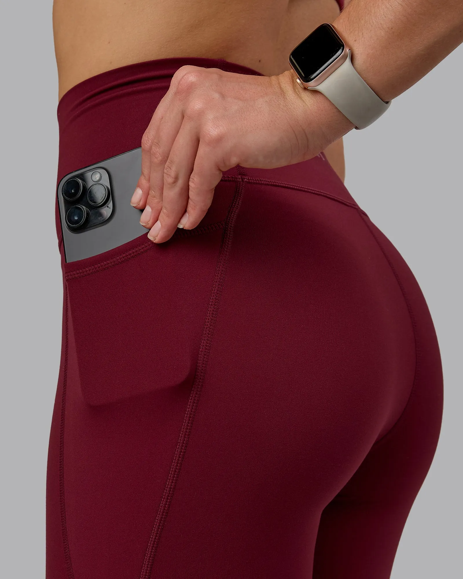 Fusion Ultra High-Rise Full Length Legging Pockets - Cordovan sold by LSKD product image thumbnail 5