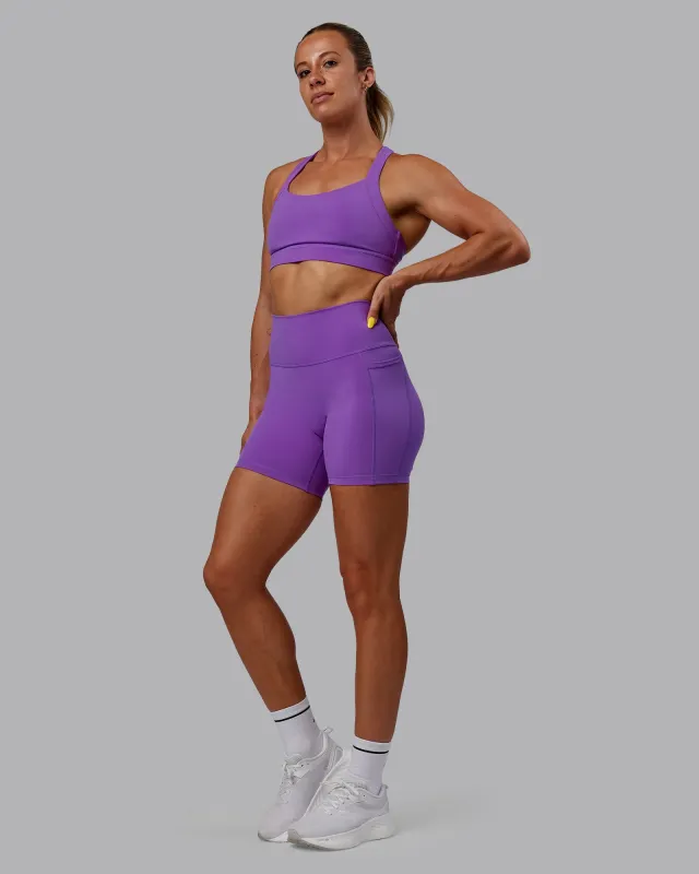Fusion Ultra High-Rise 6" Short Pockets - Purple Swirl sold by LSKD